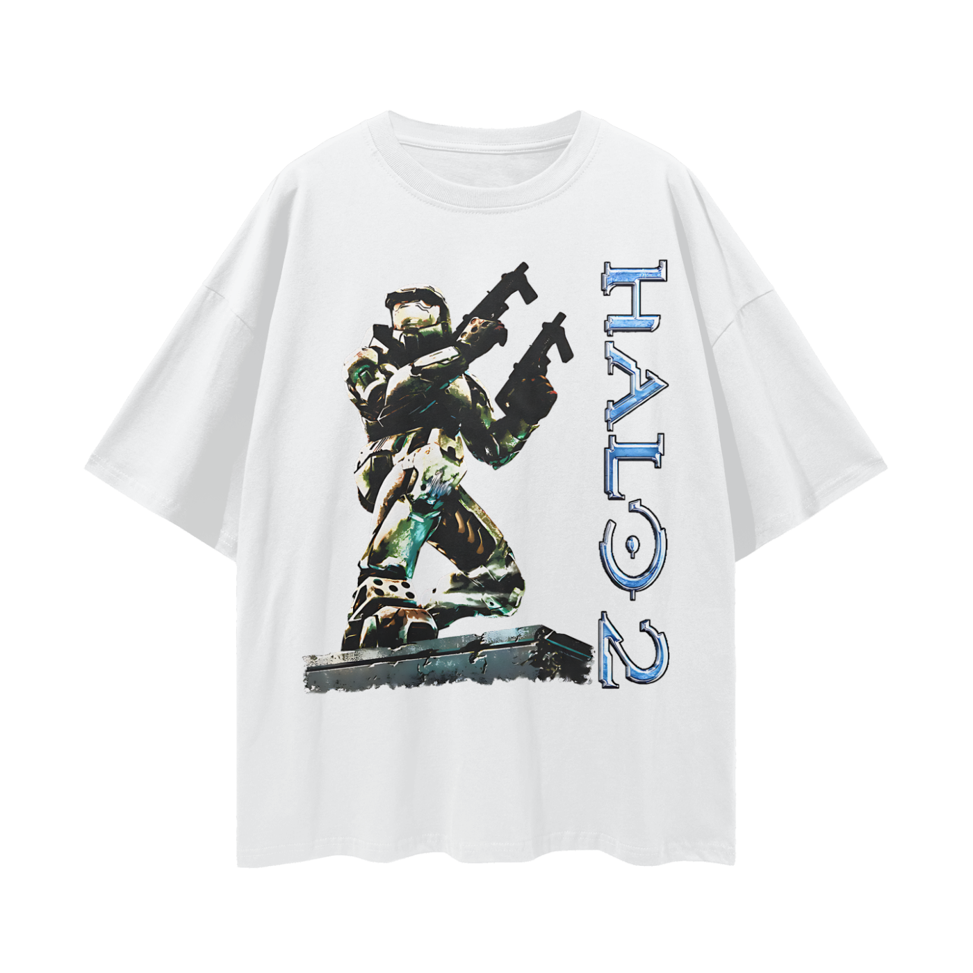 Halo 2 Video Game 90s Vintage Like Graphic Oversized T Shirt
