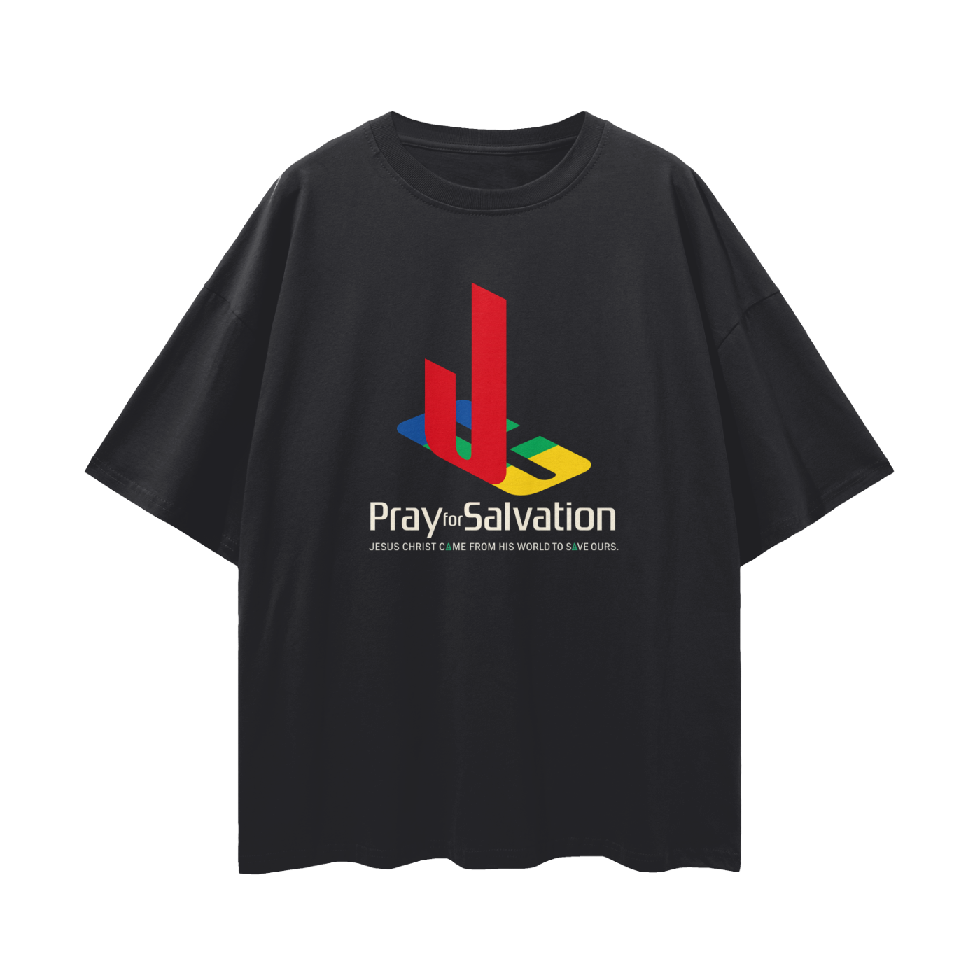 Religious Pray For Salvation Jesus Christ Graphic Oversized T Shirt