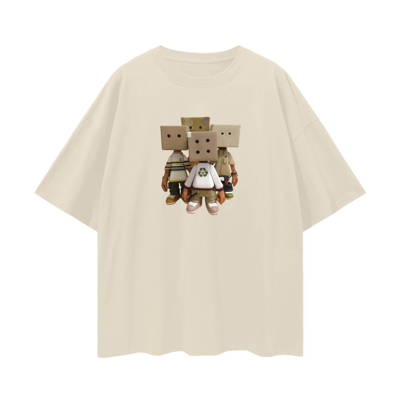 Vintage Like Box Head Michael Lau Designer Toys Y2K Graphic Oversized T Shirt