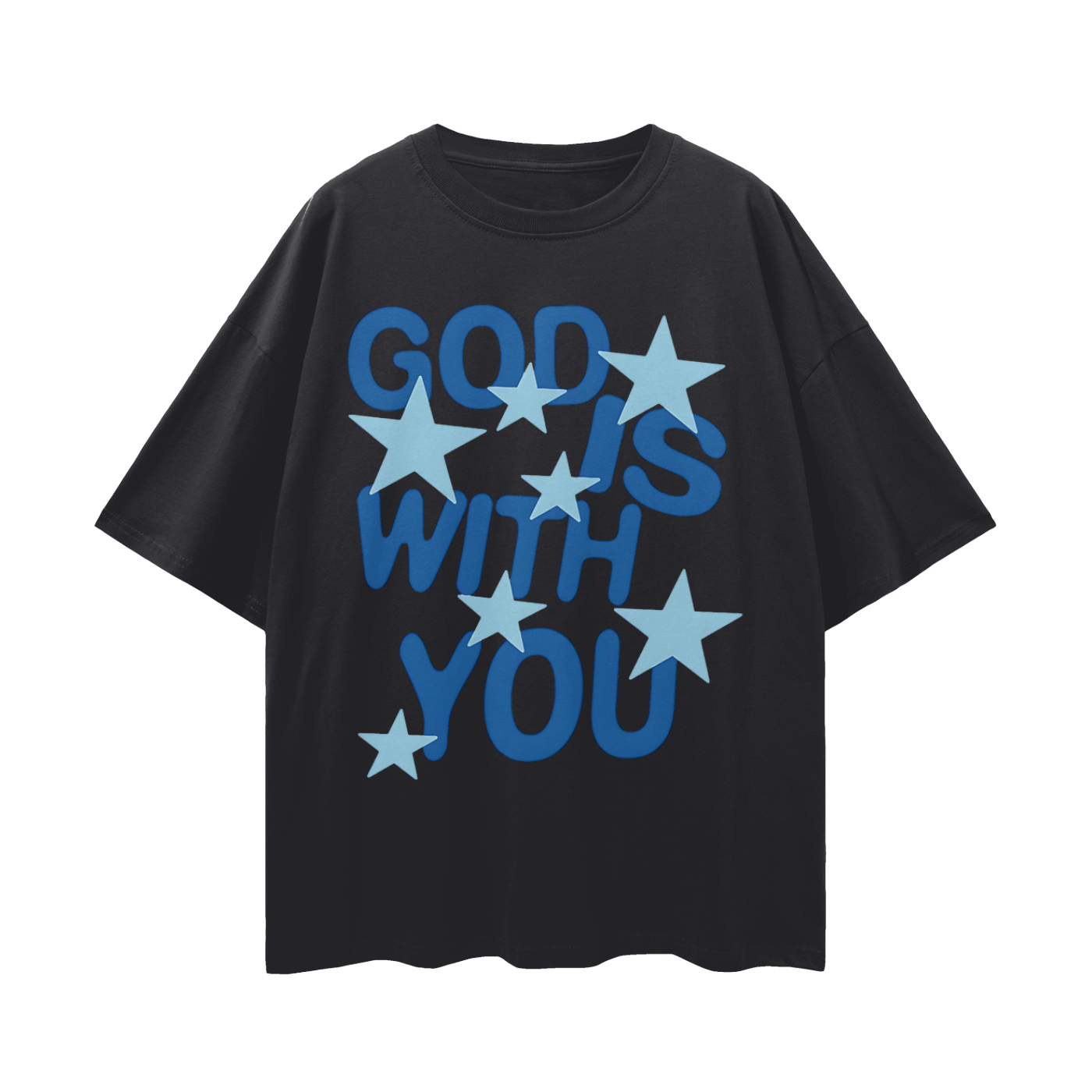 Religious God Is With You Graphic Oversized T Shirt