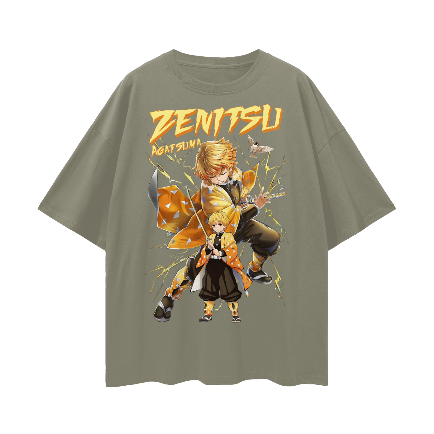 Vintage/Y2K Demon Slayer Zenitsu Agatsuma Anime Oversized T Shirt