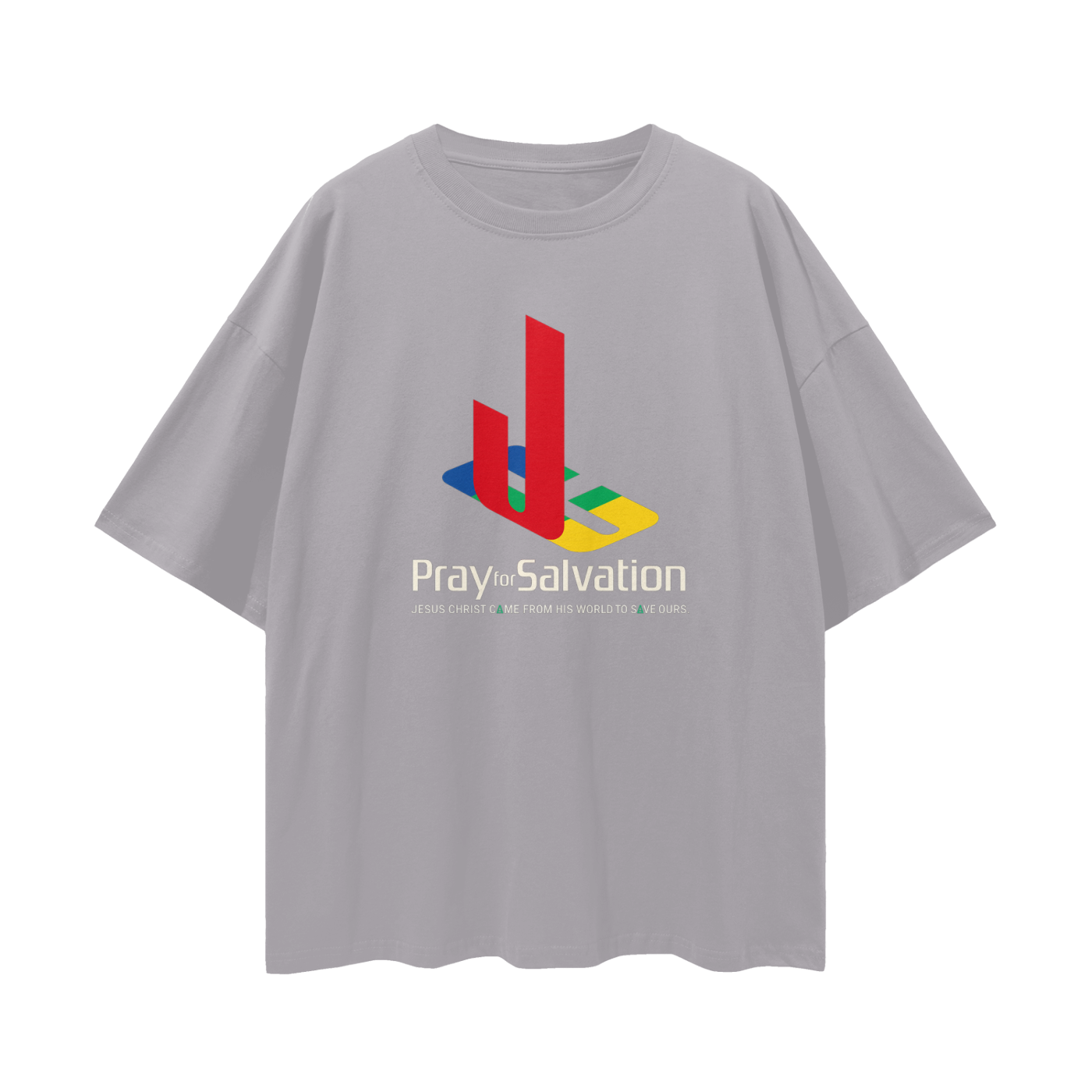 Religious Pray For Salvation Jesus Christ Graphic Oversized T Shirt