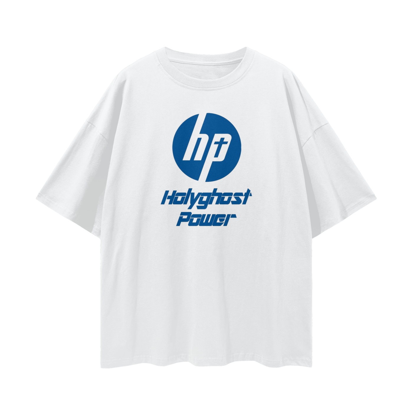 Religious Jesus Holy Power HP Logo Like Oversized T Shirt
