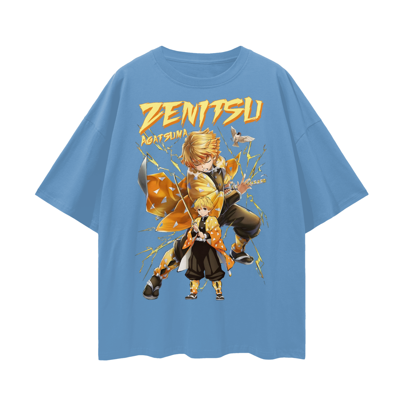 Vintage/Y2K Demon Slayer Zenitsu Agatsuma Anime Oversized T Shirt