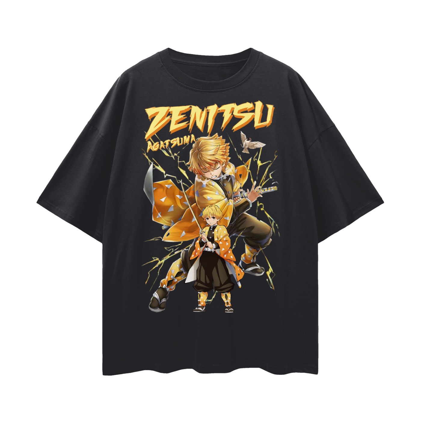 Vintage/Y2K Demon Slayer Zenitsu Agatsuma Anime Oversized T Shirt