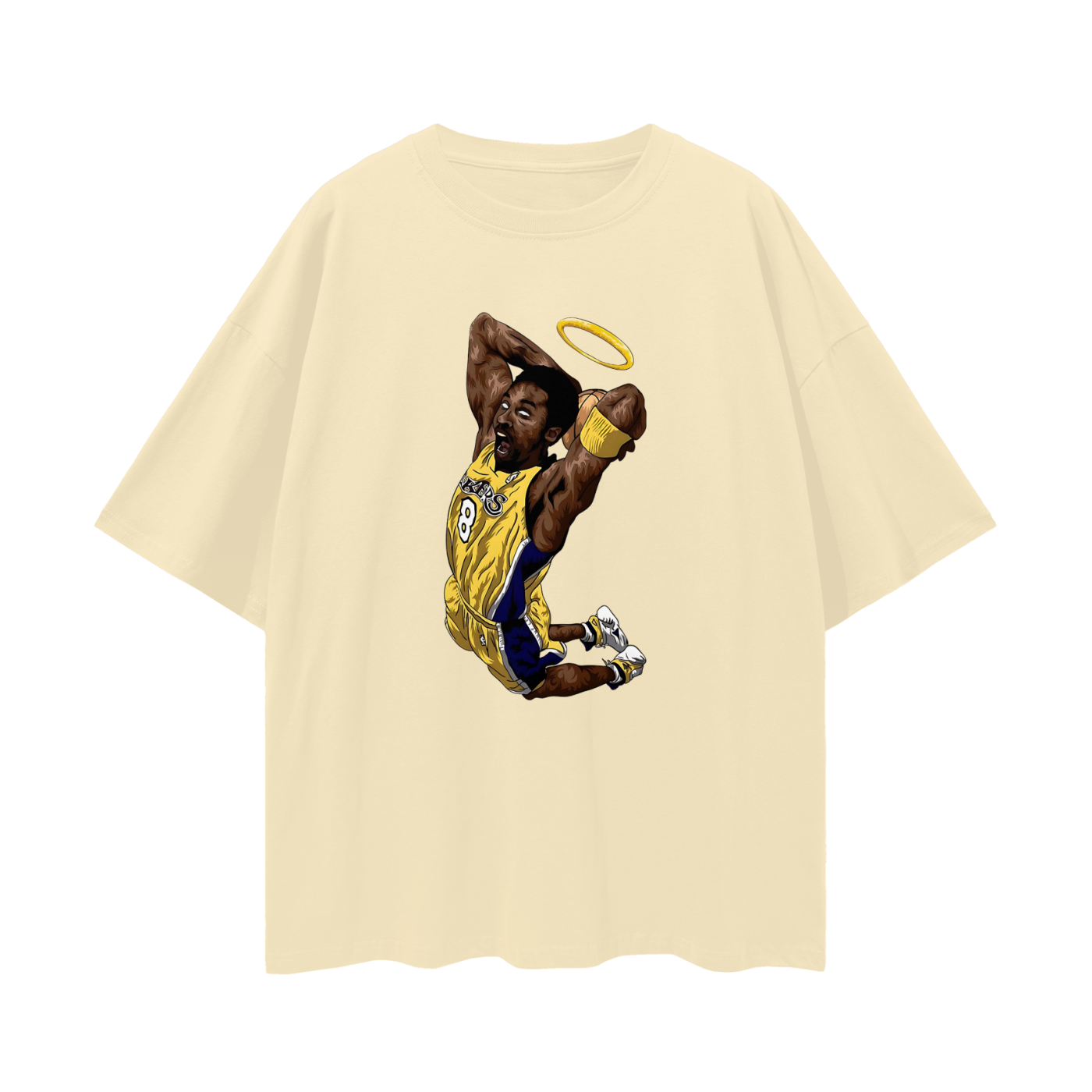 Kobe Bryant Angel Halo 90s Vintage Like Graphic Oversized T Shirt
