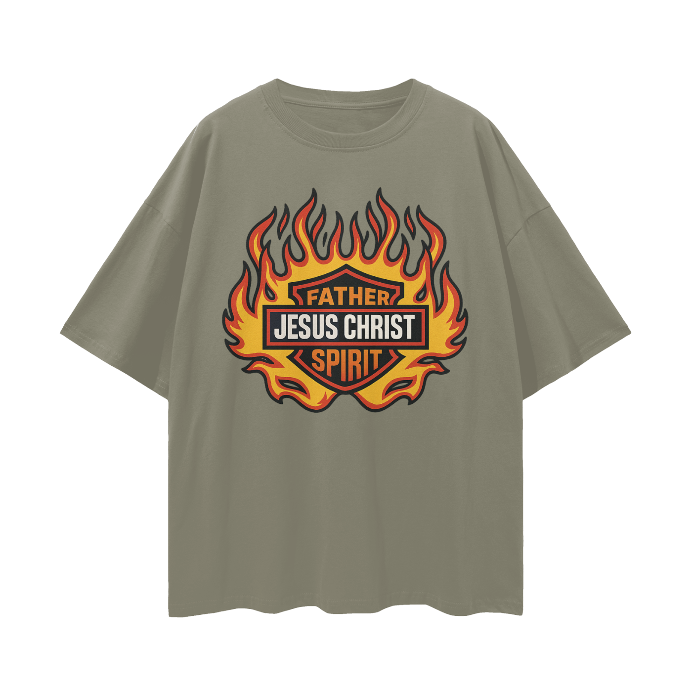 Religious Jesus Harley Davidson Y2K Vintage Like Graphic Oversized T Shirt