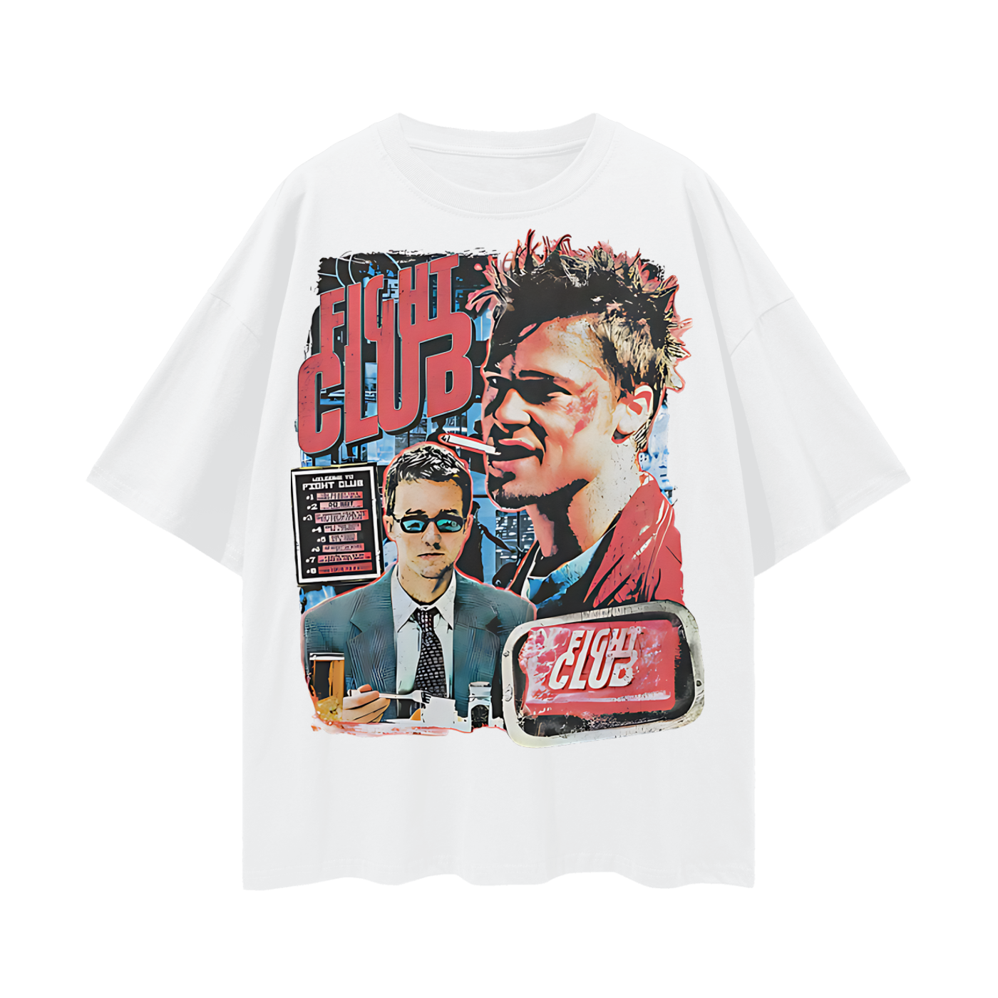 Vintage Like Fight Club Movie Big Graphic Oversized T Shirt