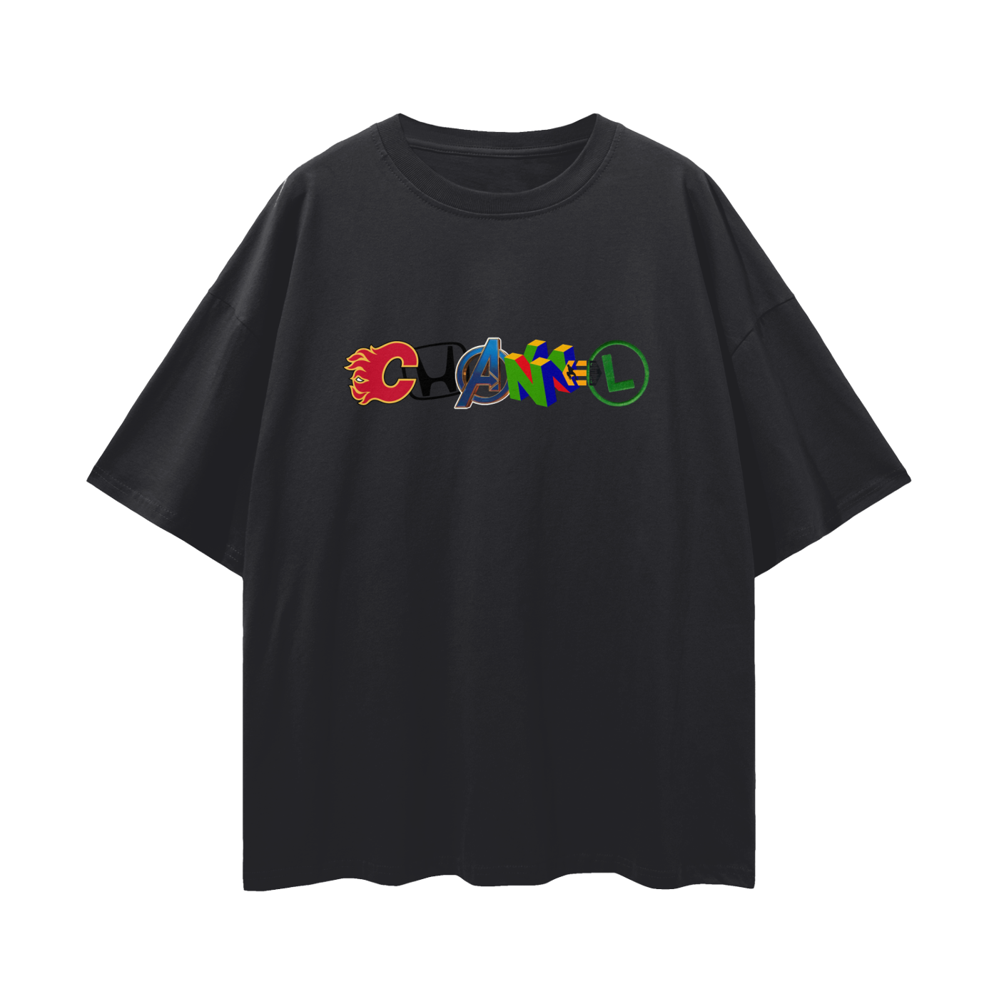 Chanel Logo 90s Vintage Like Graphic Oversized T Shirt