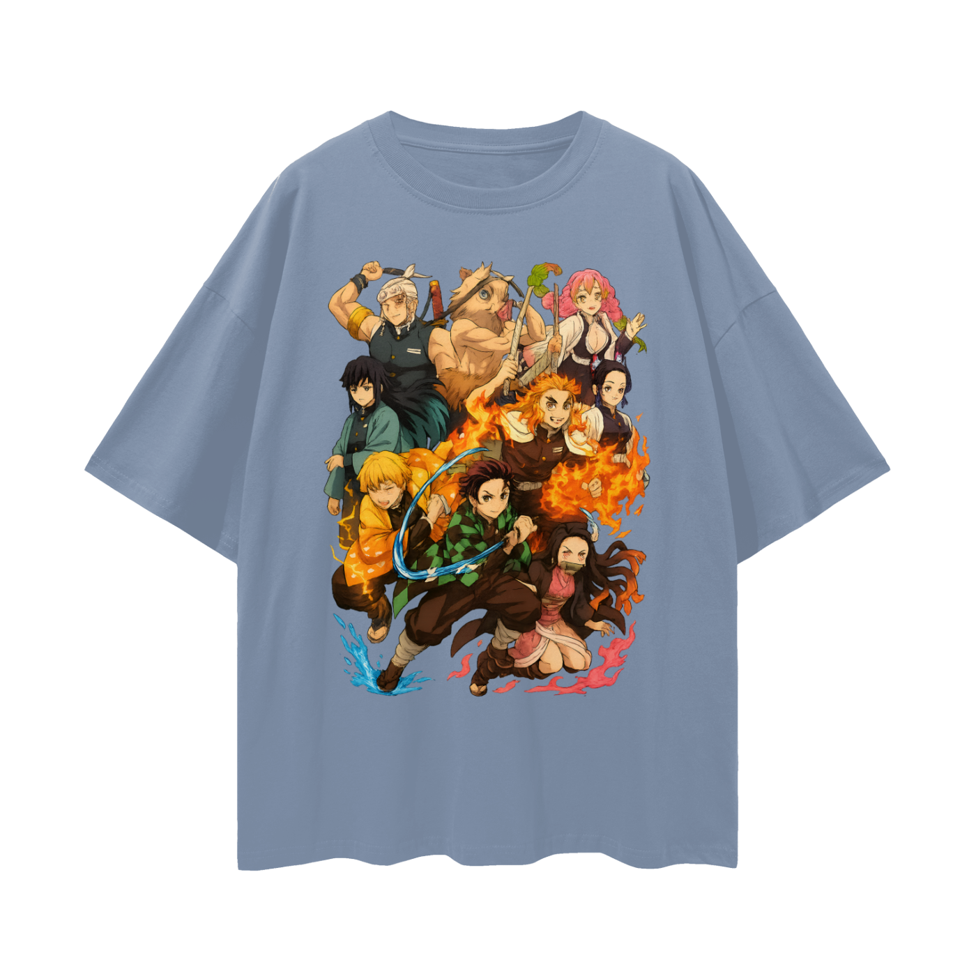 Vintage/Y2K Demon Slayer Anime All Characters Oversized T Shirt