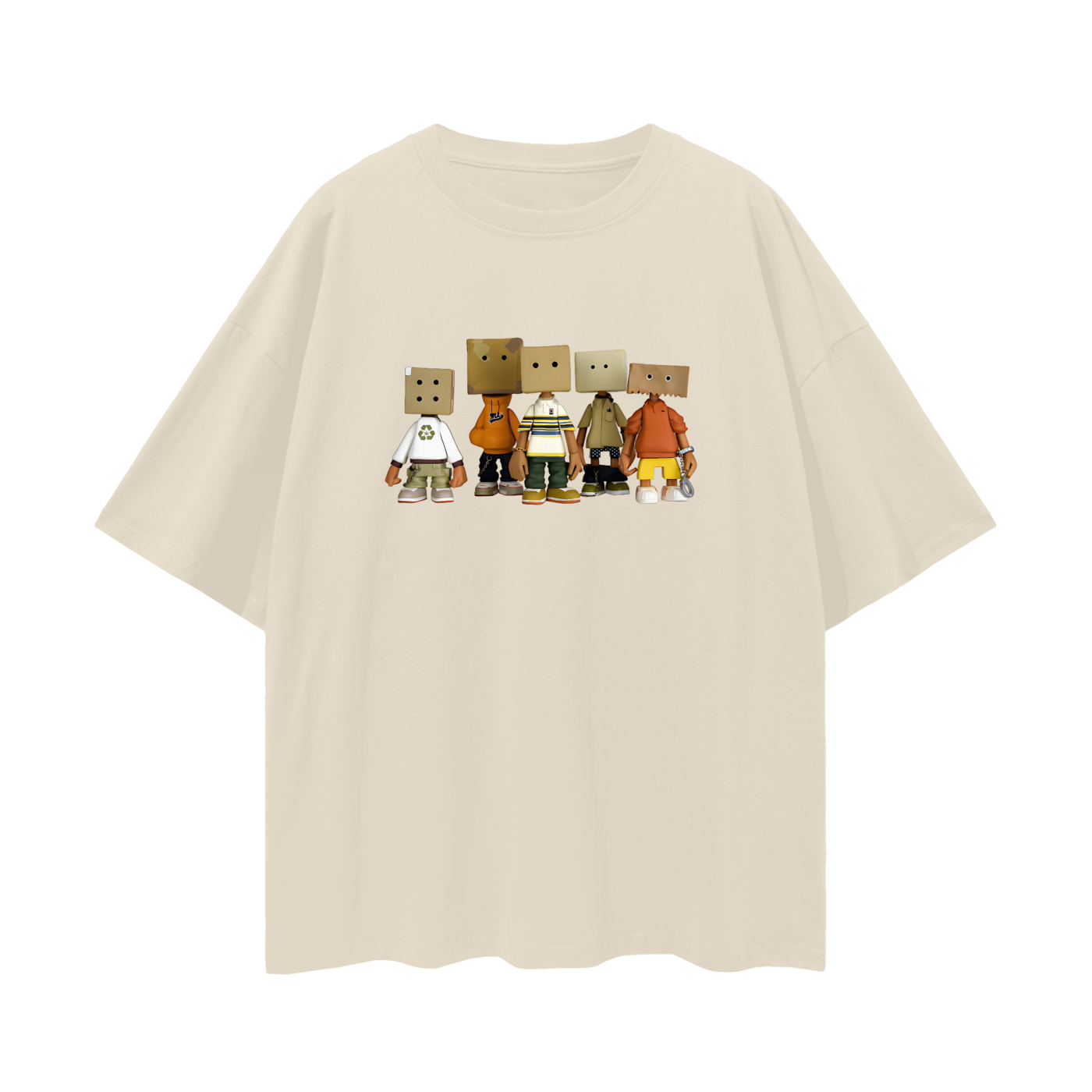 Vintage Like Box Head Michael Lau Designer Toys Y2K Graphic Oversized T Shirt