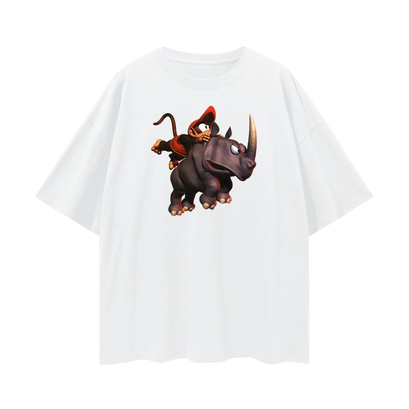 Vintage Like Donkey Kong Diddy Kong Rhino Oversized T Shirt
