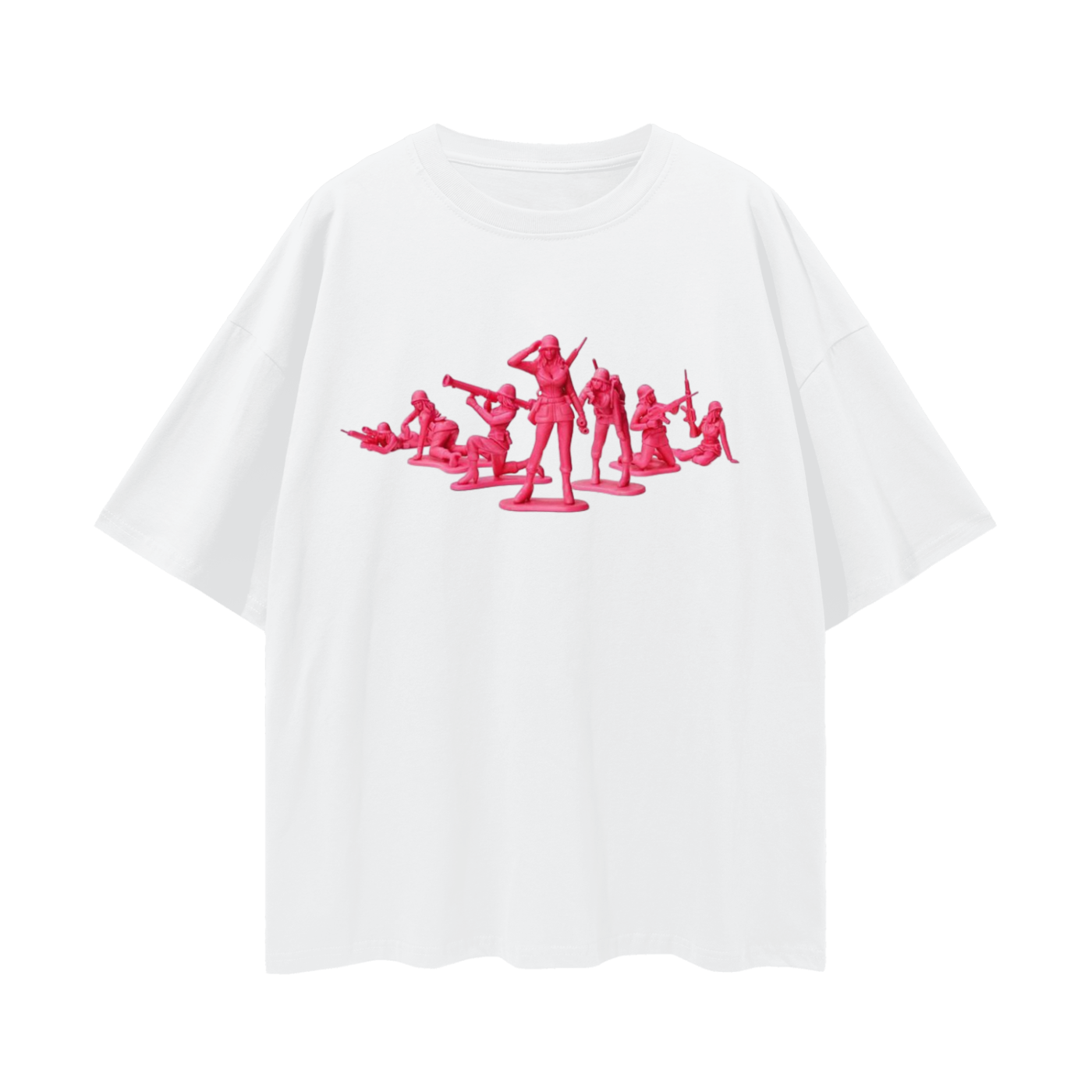 Vintage Like Pink Women Toy Soldiers Oversized T Shirt