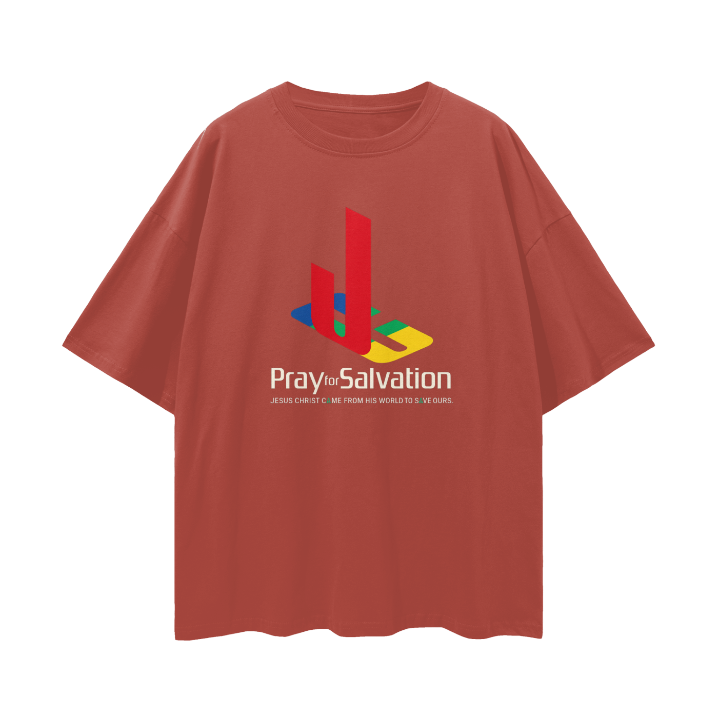 Religious Pray For Salvation Jesus Christ Graphic Oversized T Shirt
