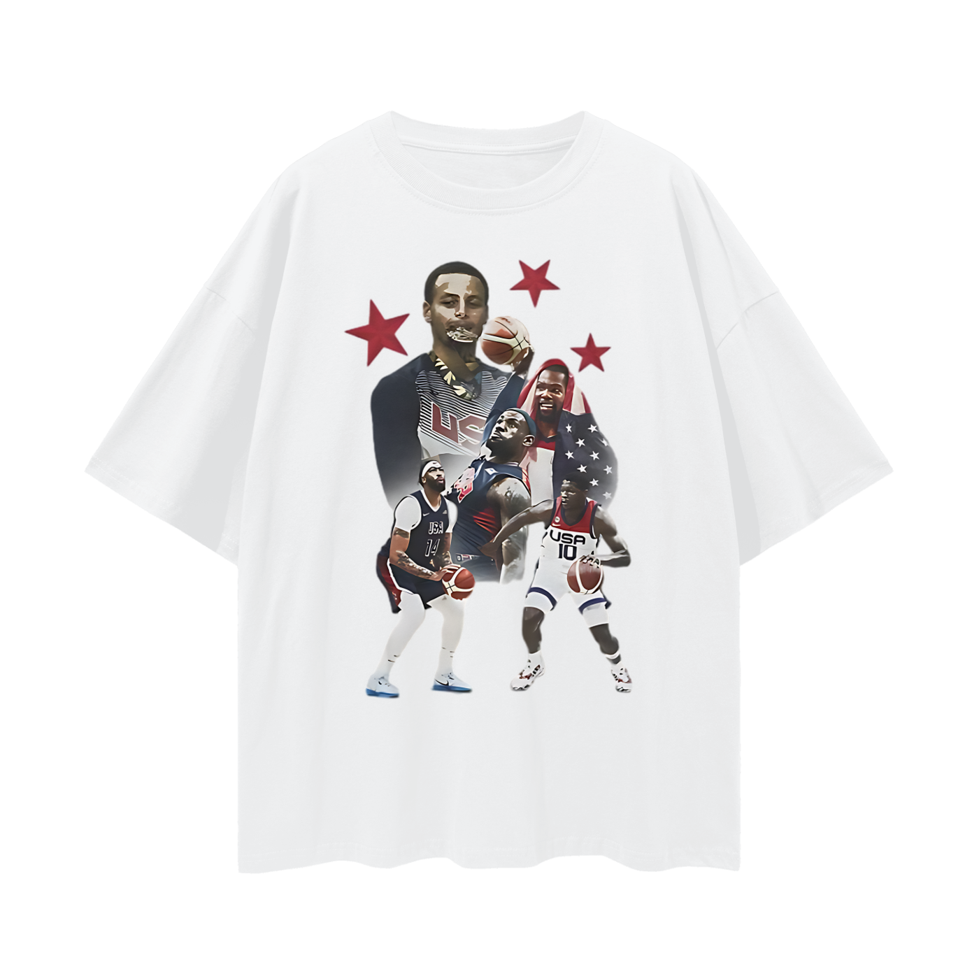 Vintage Like Team USA Basketball Graphic Oversized T Shirt