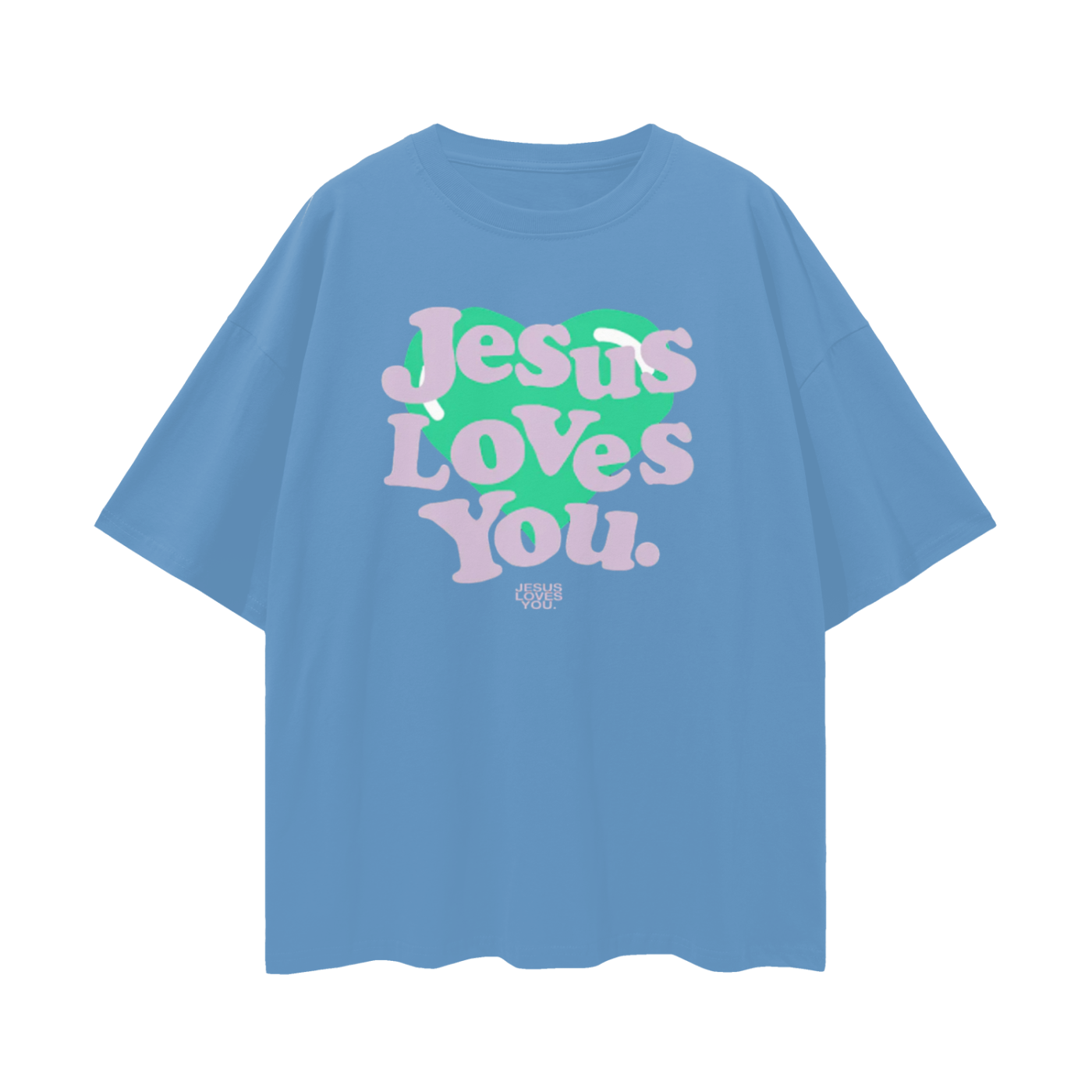 Jesus Loves You Heart Oversized T Shirt