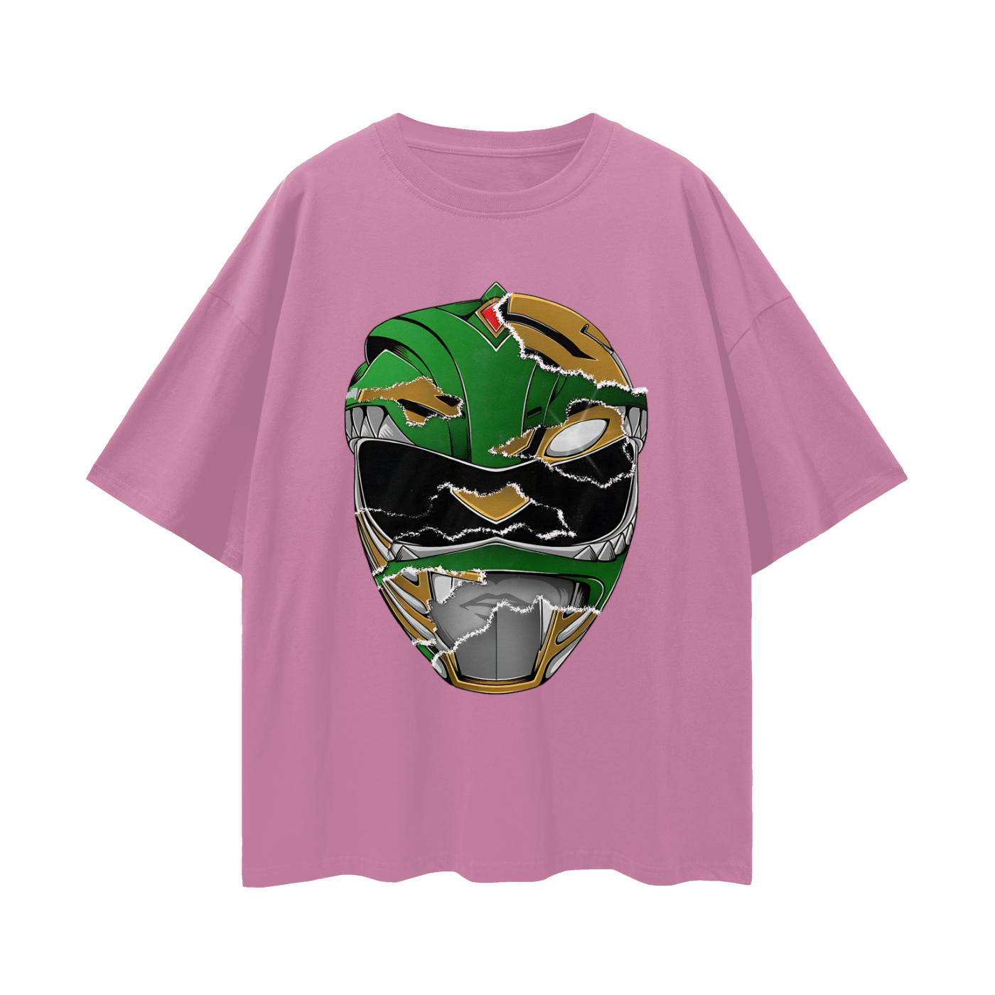 Vintage/Y2K Green Power Ranger Mask Oversized T Shirt