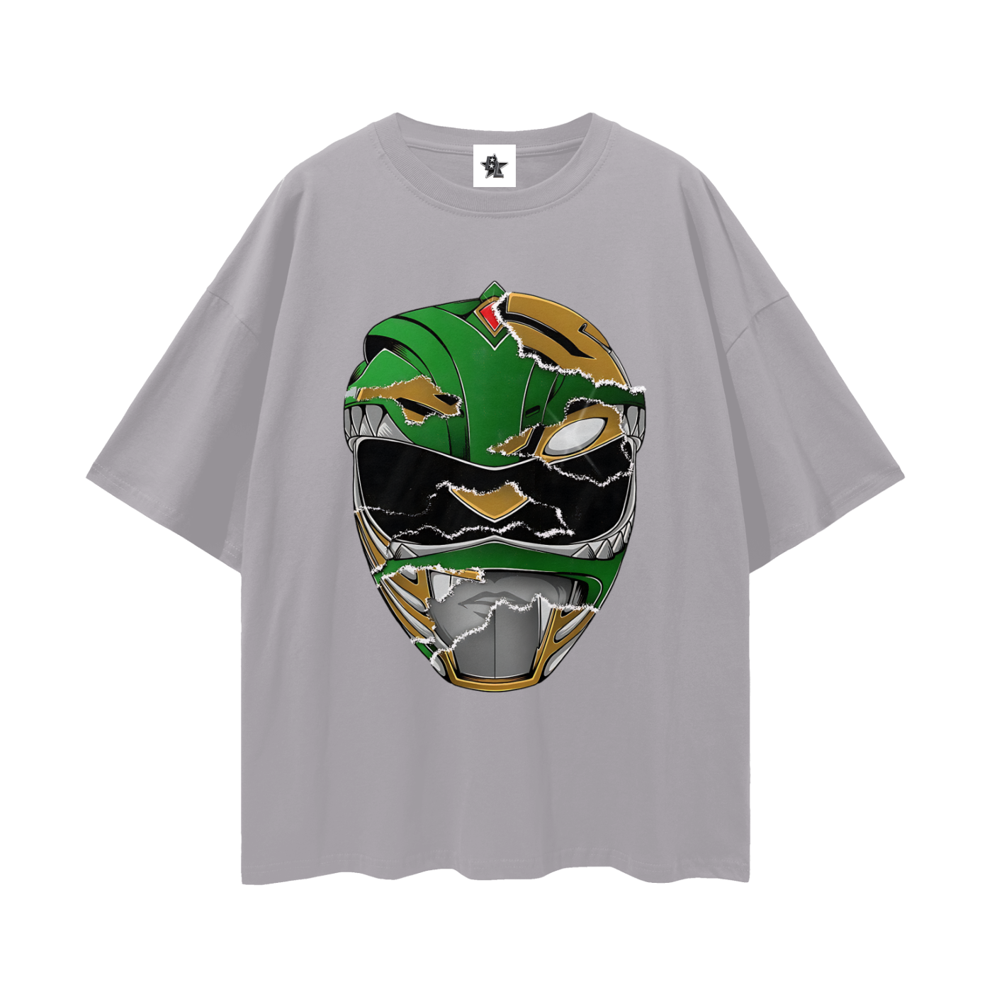 Vintage/Y2K Green Power Ranger Mask Oversized T Shirt