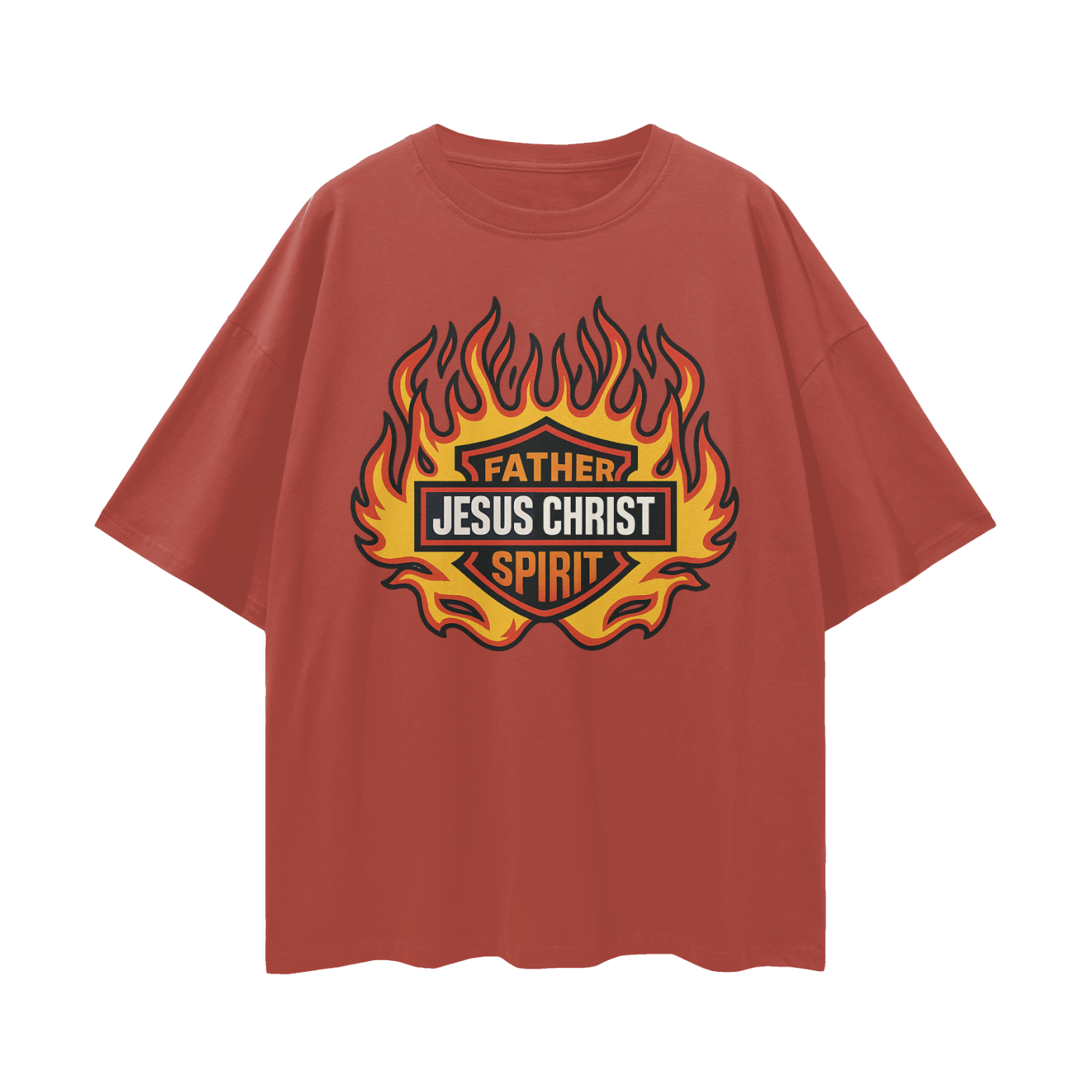 Religious Jesus Harley Davidson Y2K Vintage Like Graphic Oversized T Shirt