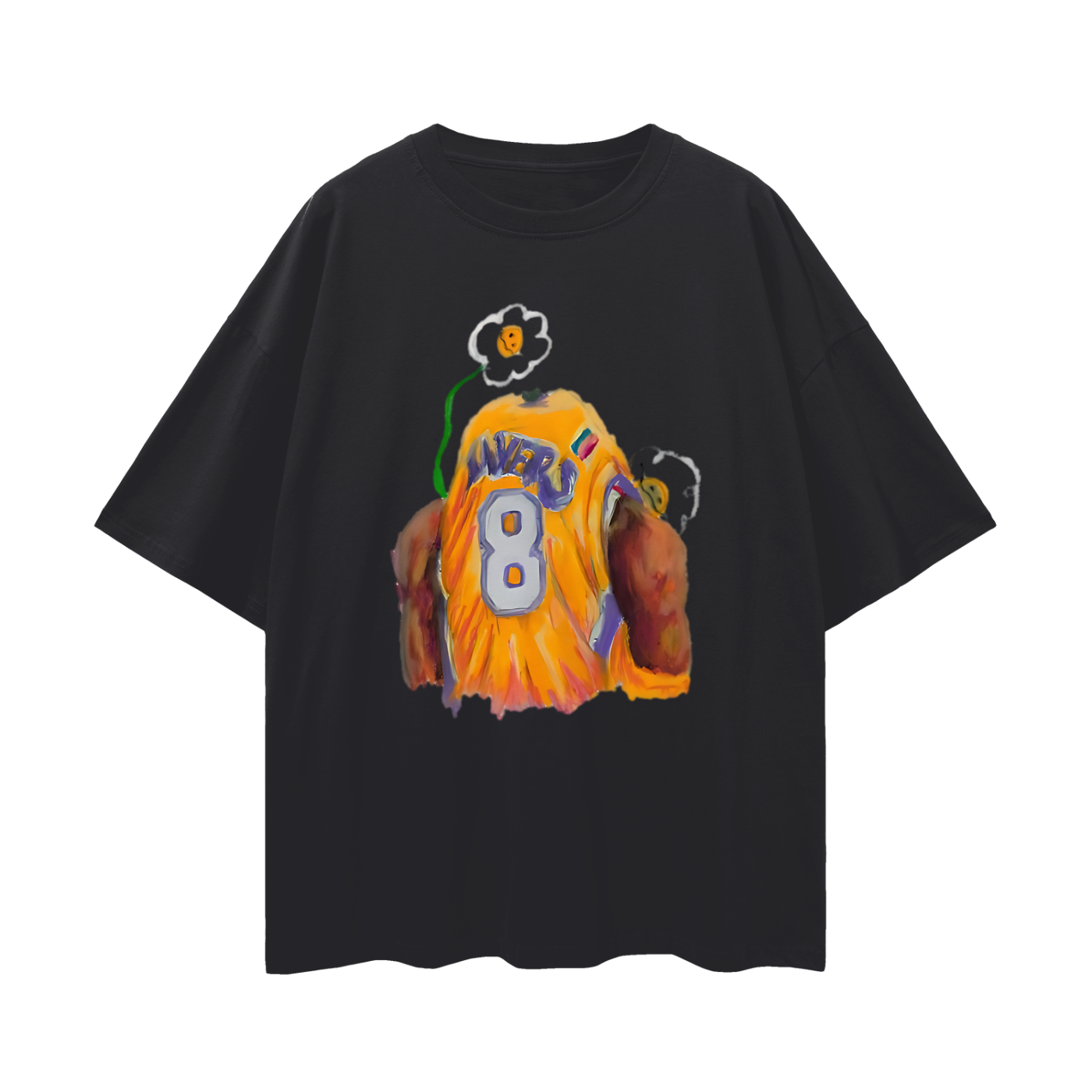 Kobe Bryant Painting 90s Y2K Vintage Like Graphic Oversized T Shirt