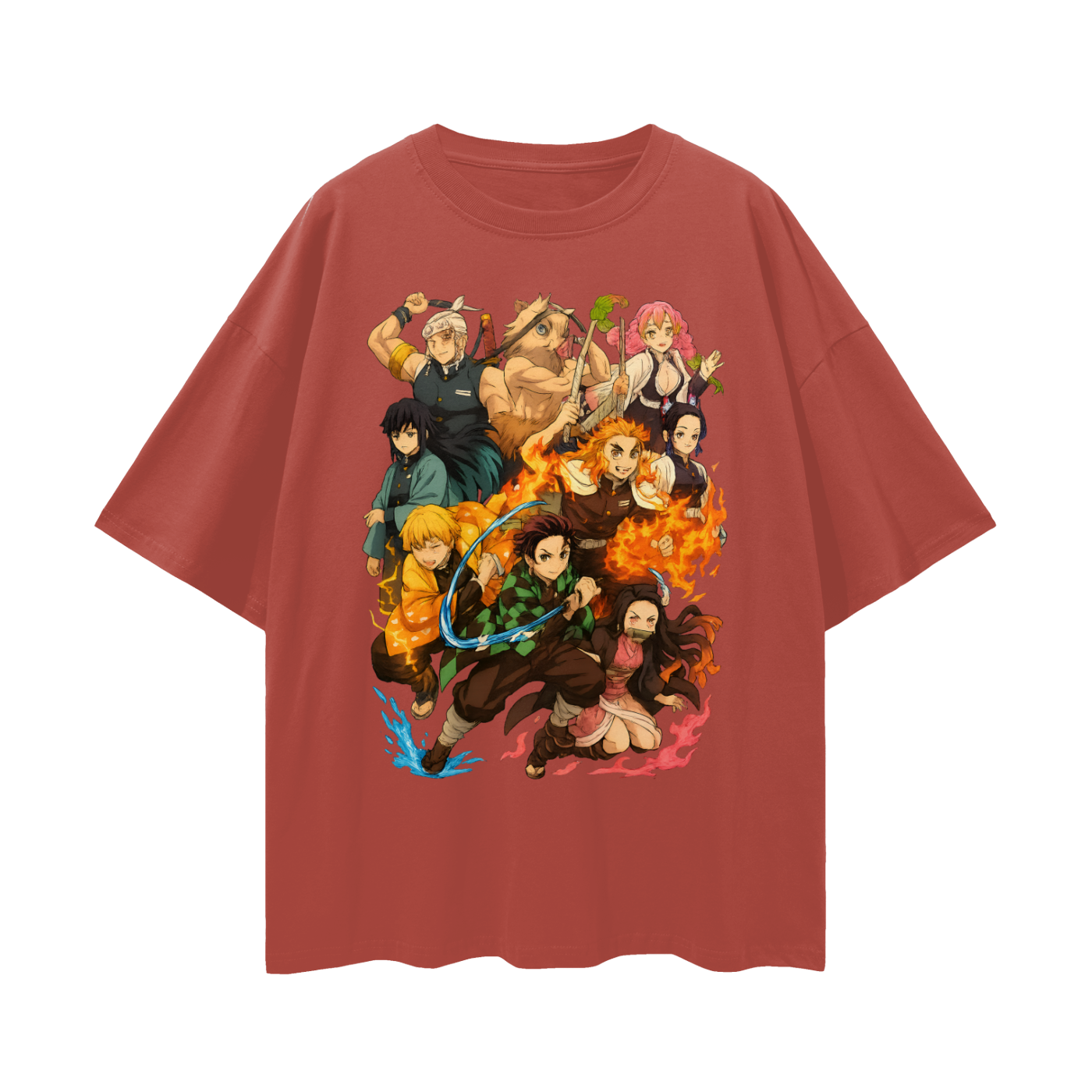 Vintage/Y2K Demon Slayer Anime All Characters Oversized T Shirt