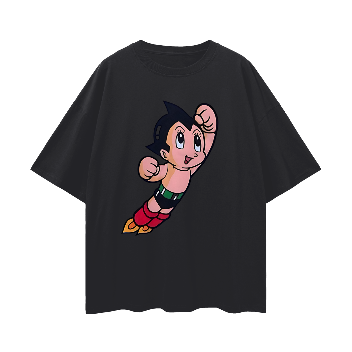 Vintage Like Astro Boy Flying Graphic Oversized T Shirt