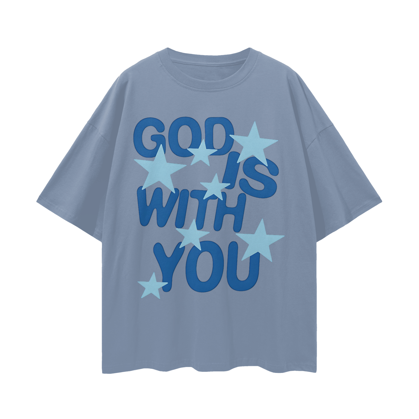 Religious God Is With You Graphic Oversized T Shirt