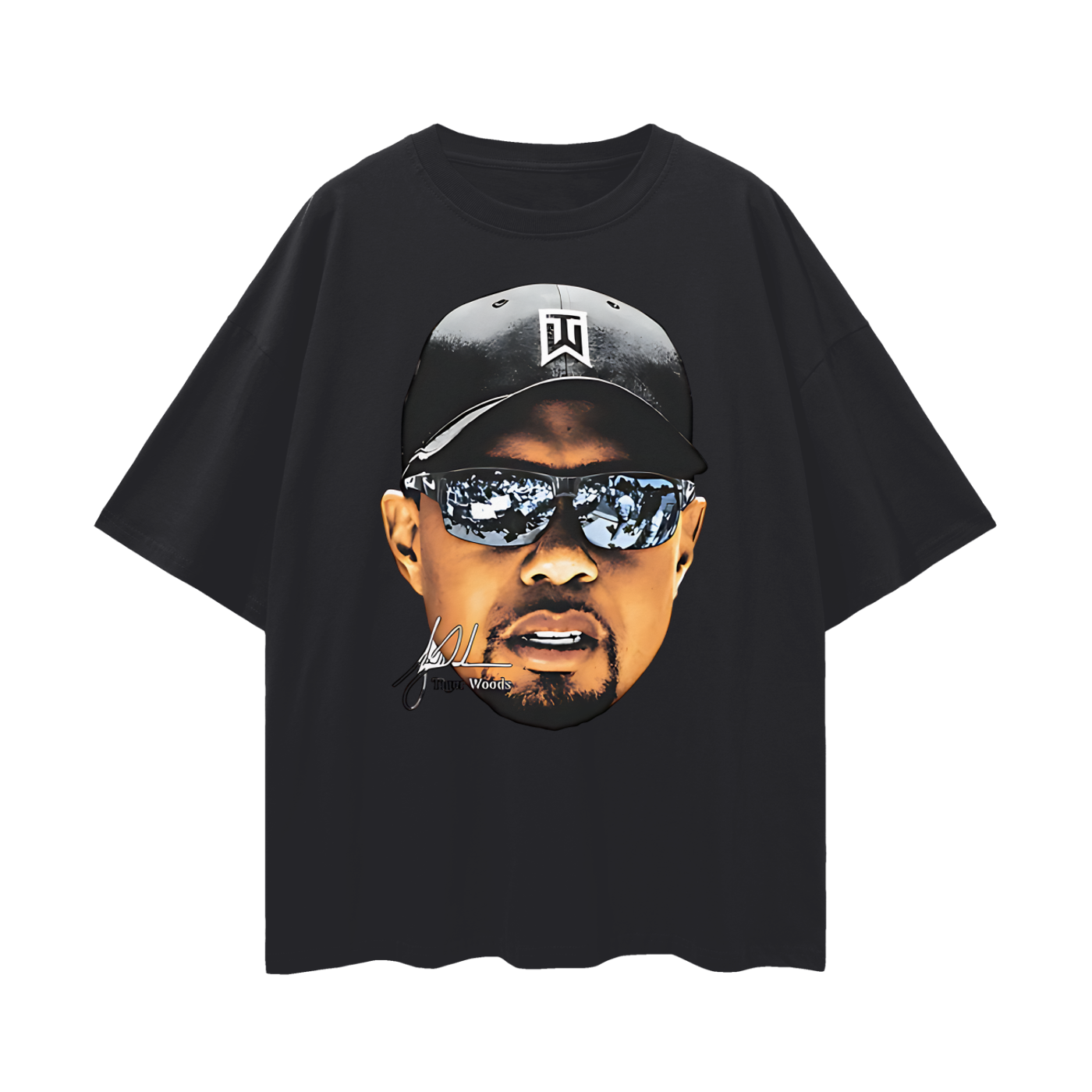 Vintage Like Tiger Woods Front Side Only Graphic Oversized T Shirt