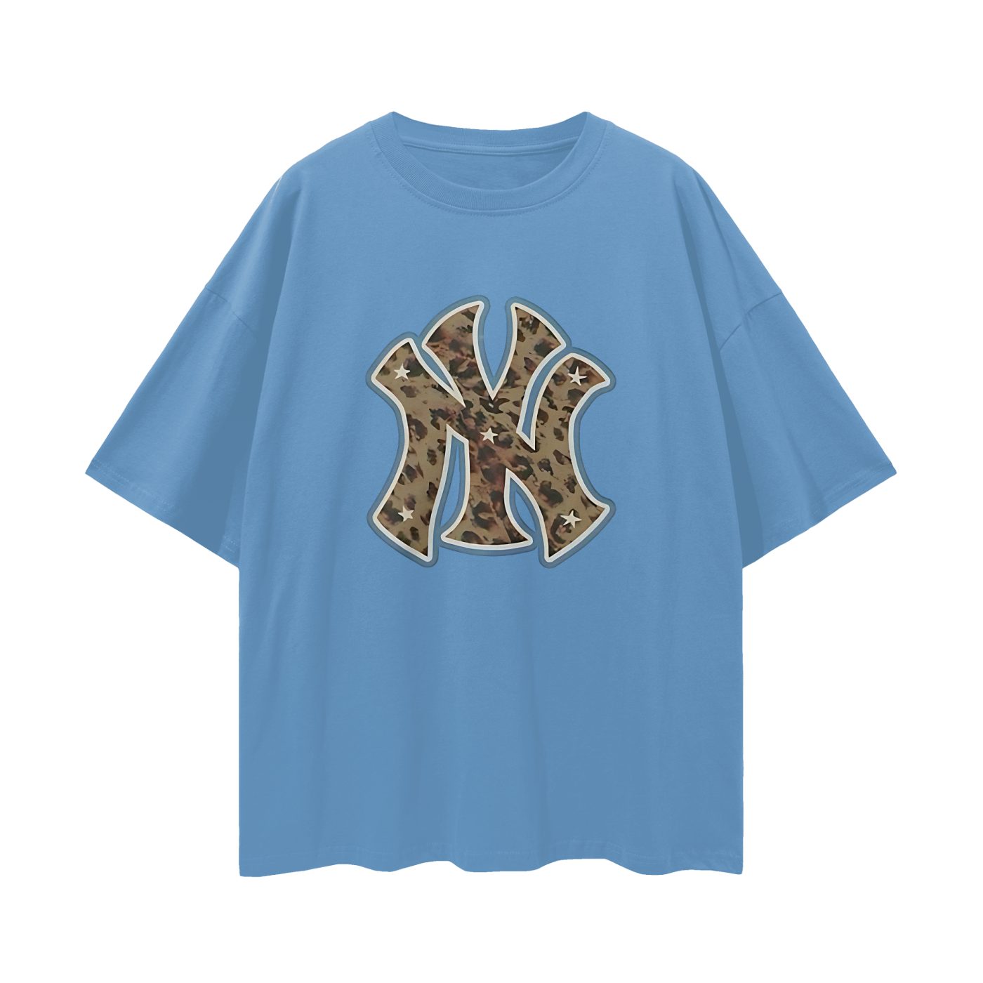 Yankees Leopard 90s Vintage Like Graphic Oversized T Shirt