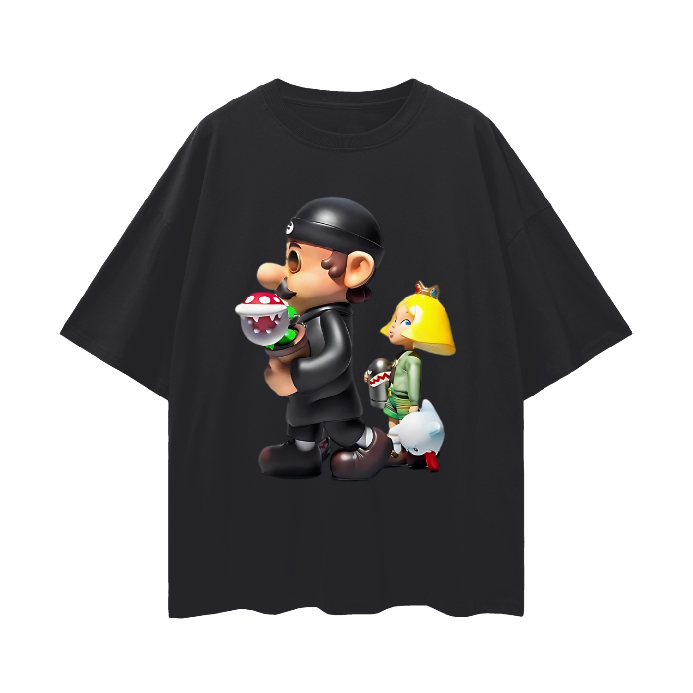Vintage Like Super Mario Peach Leon Y2K Graphic Oversized T Shirt