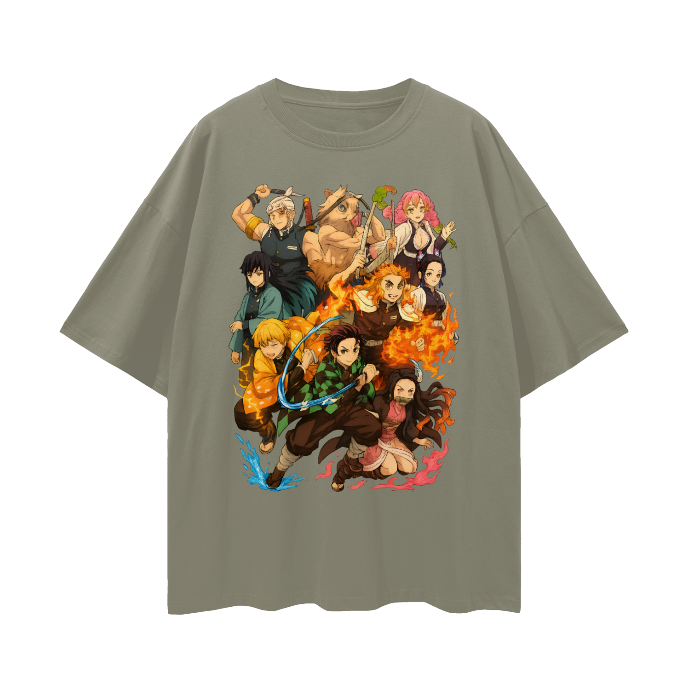 Vintage/Y2K Demon Slayer Anime All Characters Oversized T Shirt