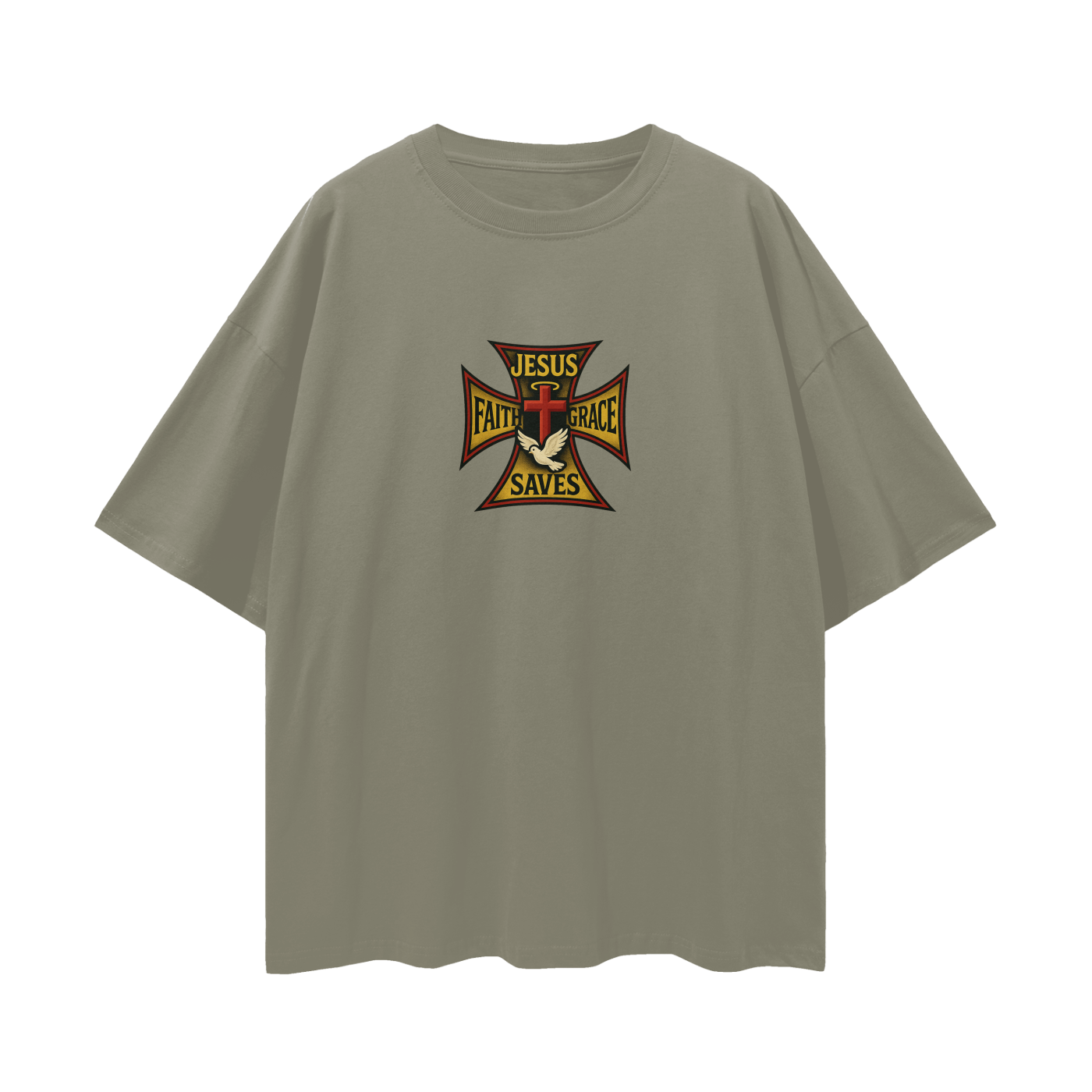 Religious Jesus Saves West Coast Choppers Like Graphic Oversized T Shirt