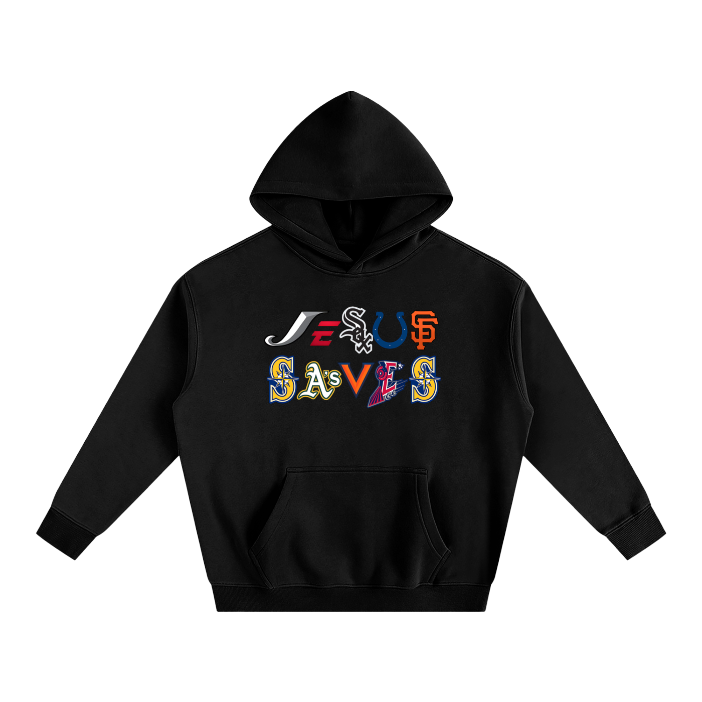 Vintage/Y2K Religious Jesus Saves Logos Oversized Hoodie