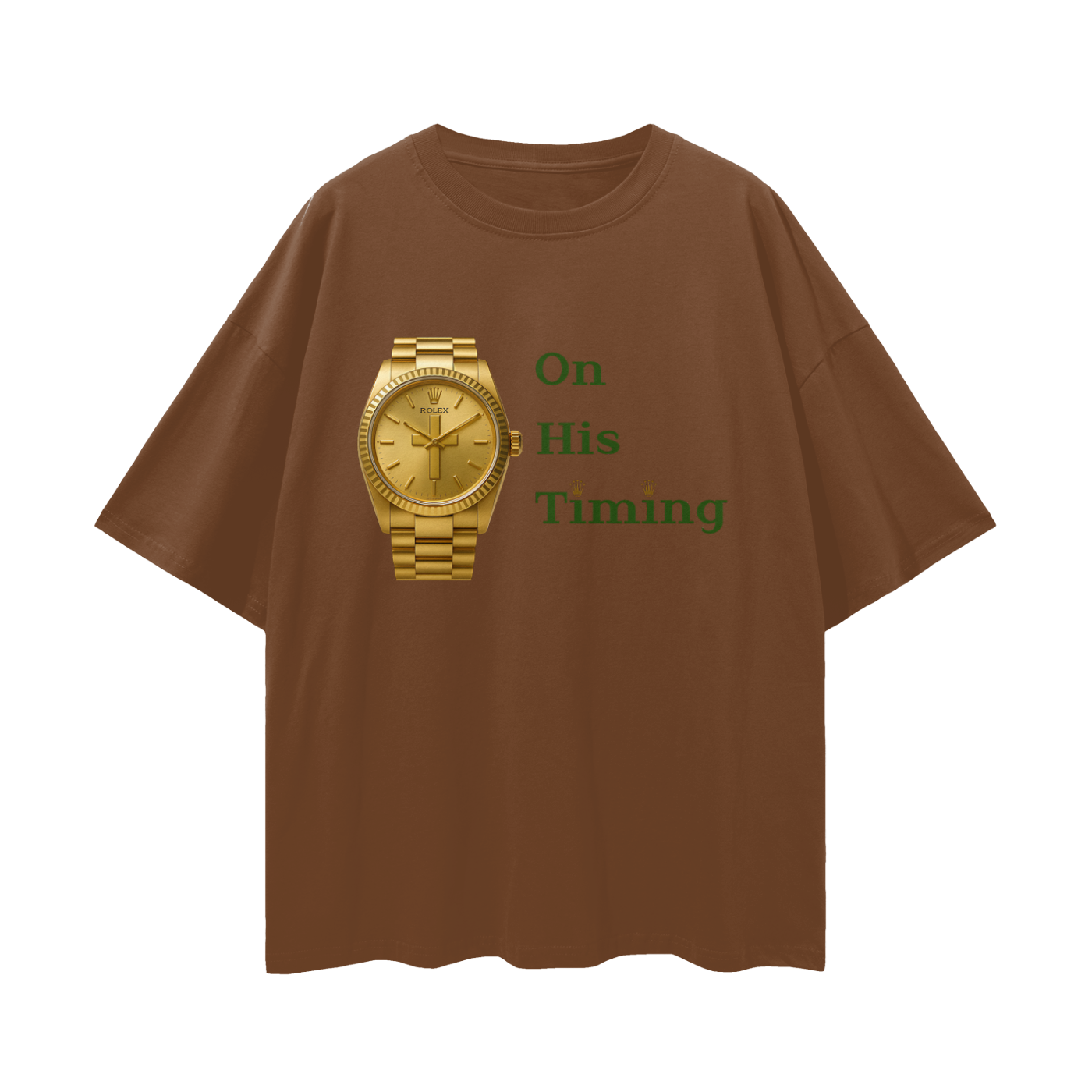 Religious Jesus On His Timing Rolex Like Graphic Oversized T Shirt