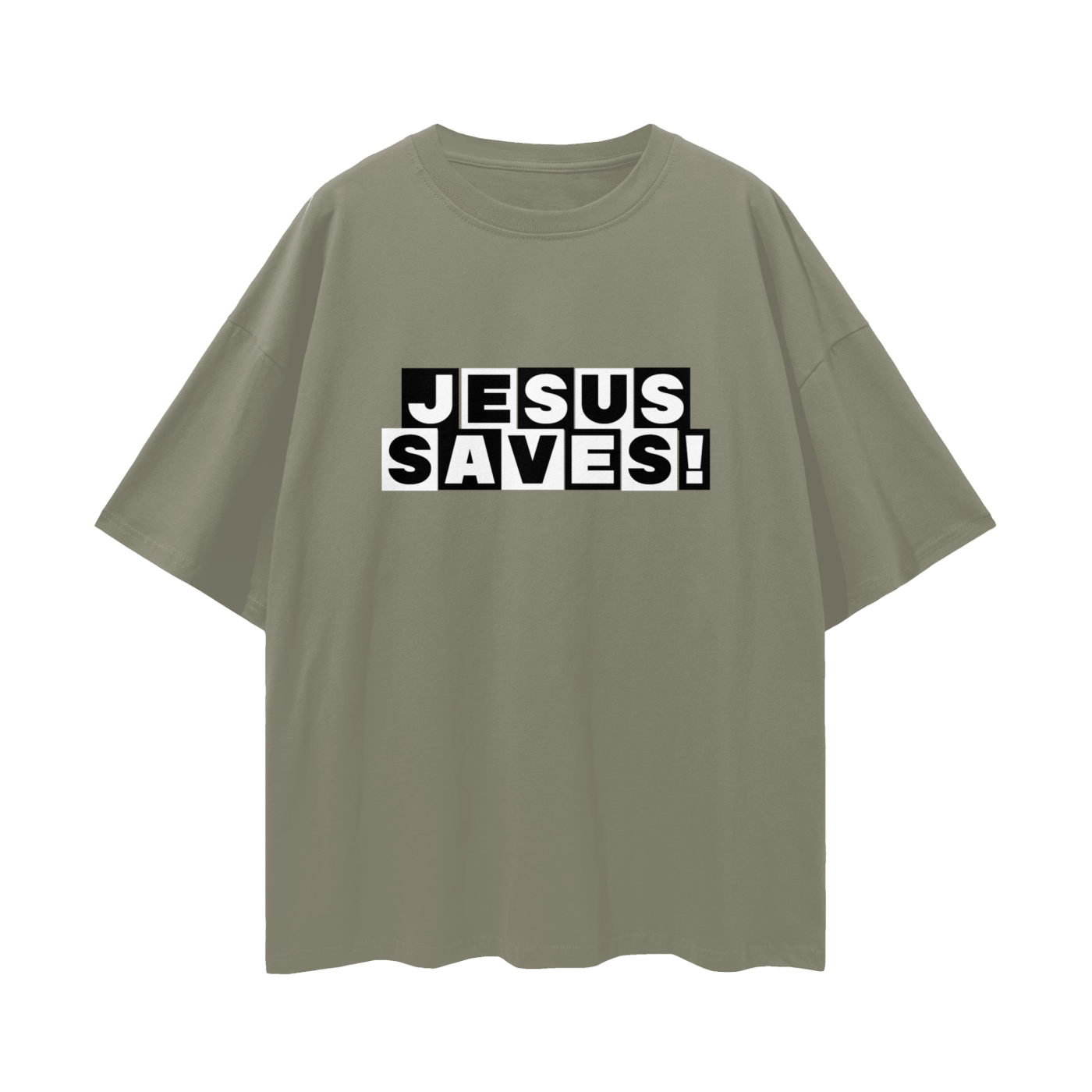Religious Jesus Saves Cartoon Network Like Graphic Oversized T Shirt