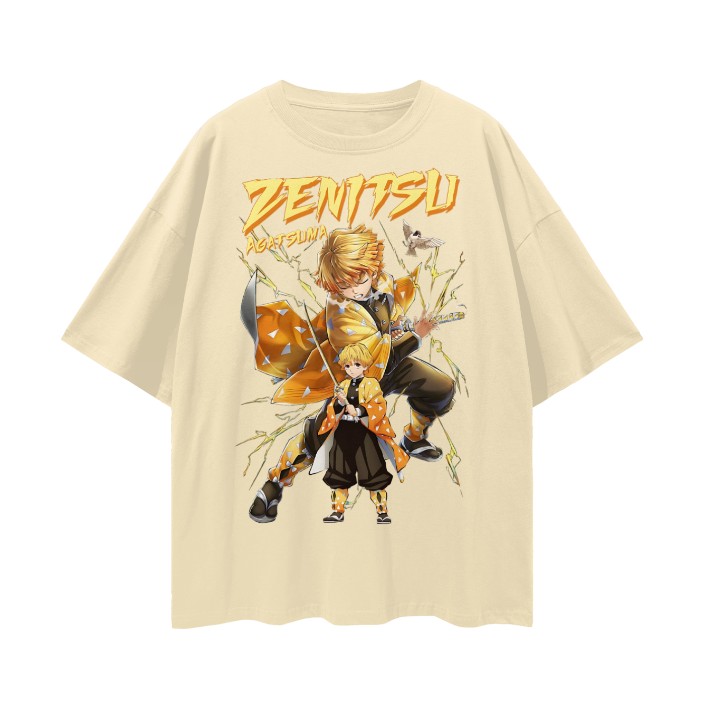 Vintage/Y2K Demon Slayer Zenitsu Agatsuma Anime Oversized T Shirt