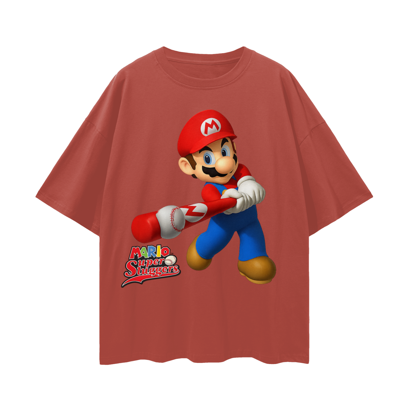 Vintage/Y2K Mario Super Sluggers Game Graphic T Shirt