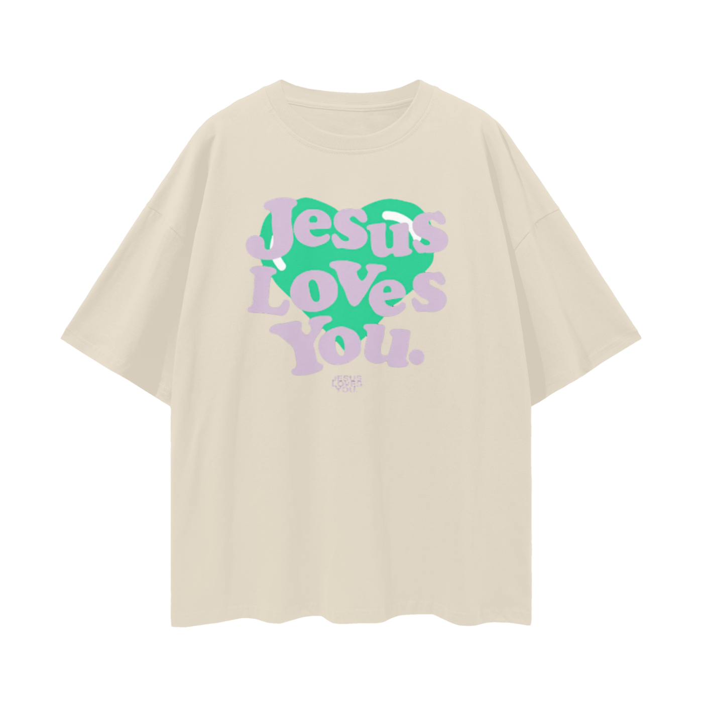 Jesus Loves You Heart Oversized T Shirt