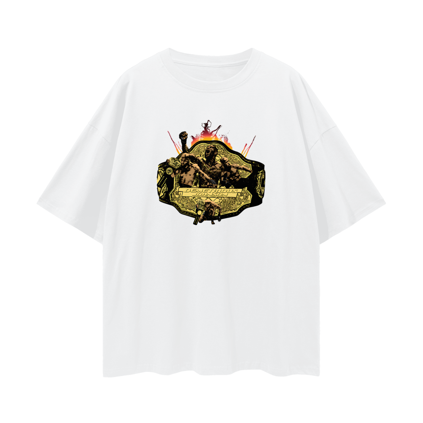 Demetrius Johnson UFC Belt Graphic Oversized T Shirt