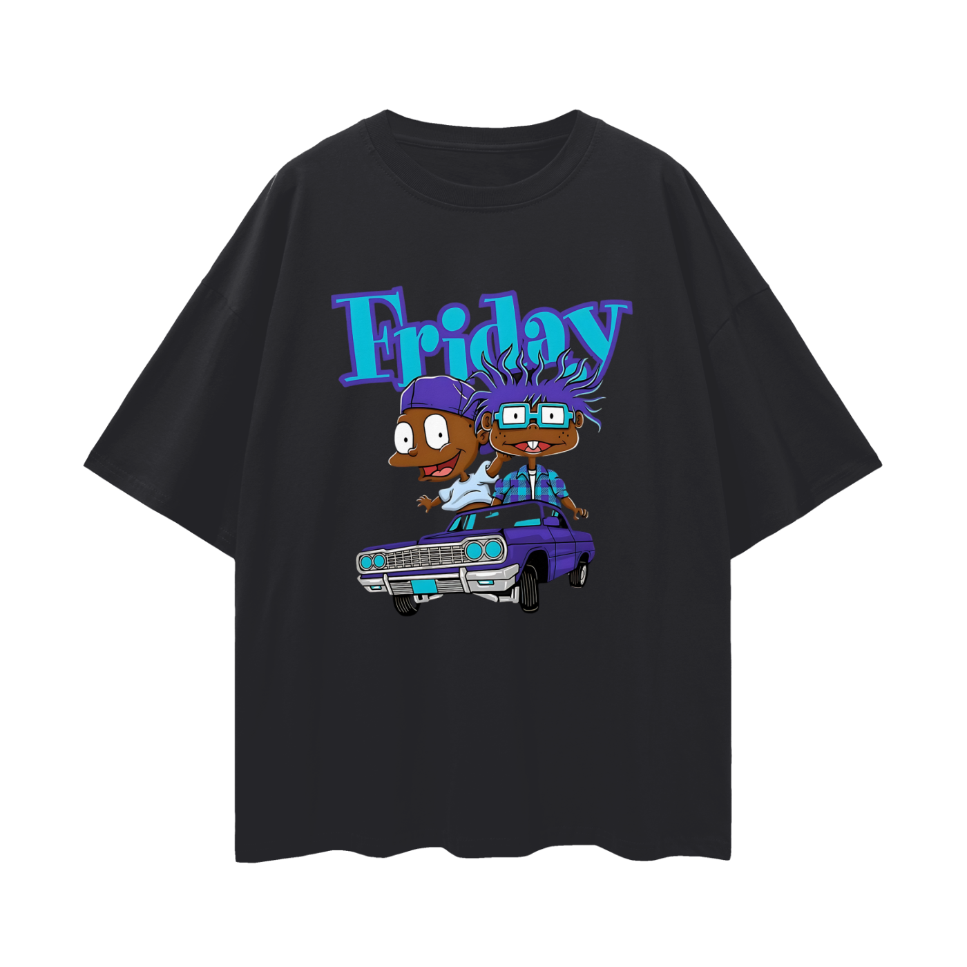 Funny Friday Rug Rats Low Rider Graphic Oversized T Shirt