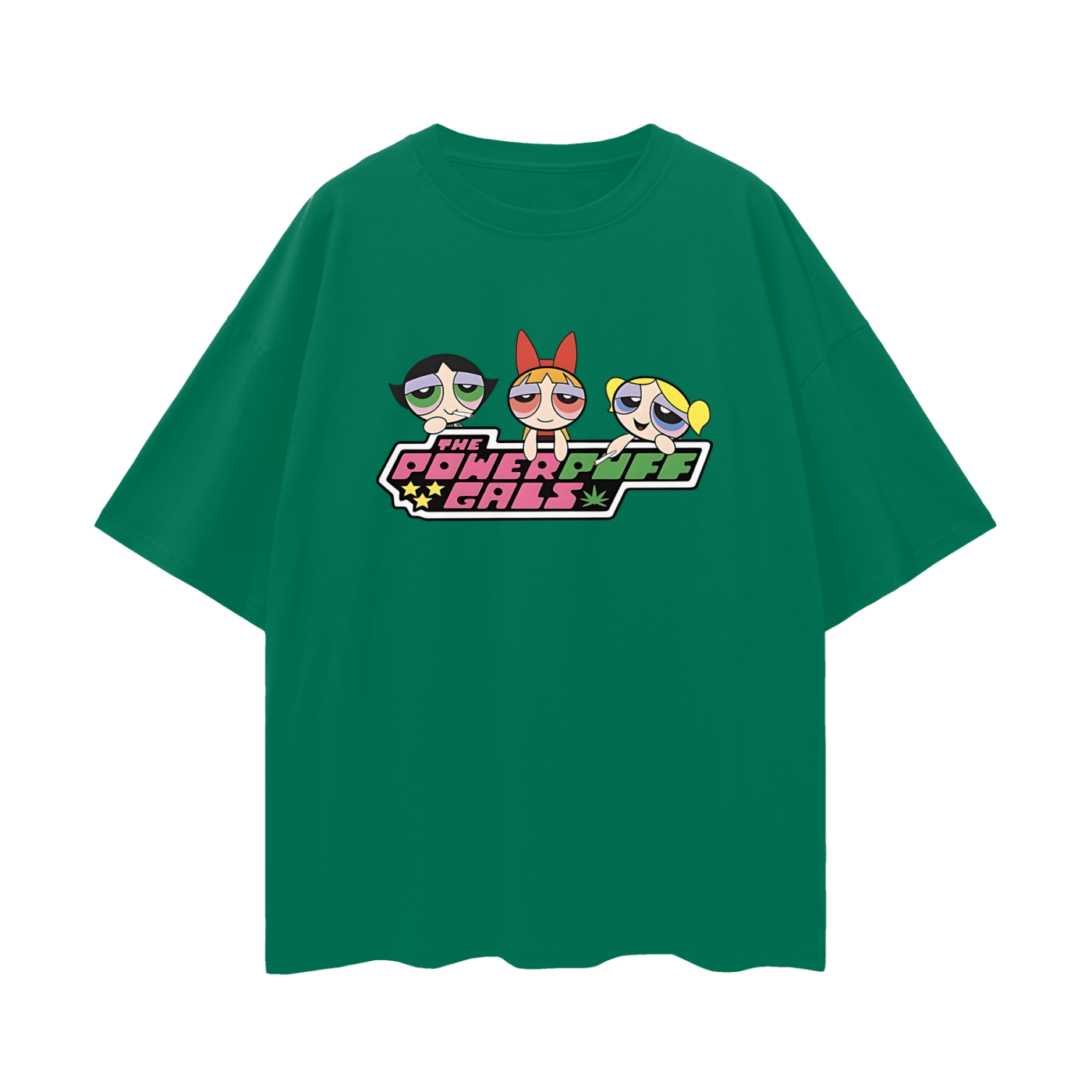 Funny Powe Puff Girls Parody Y2K Vintage Like Graphic Oversized T Shirt