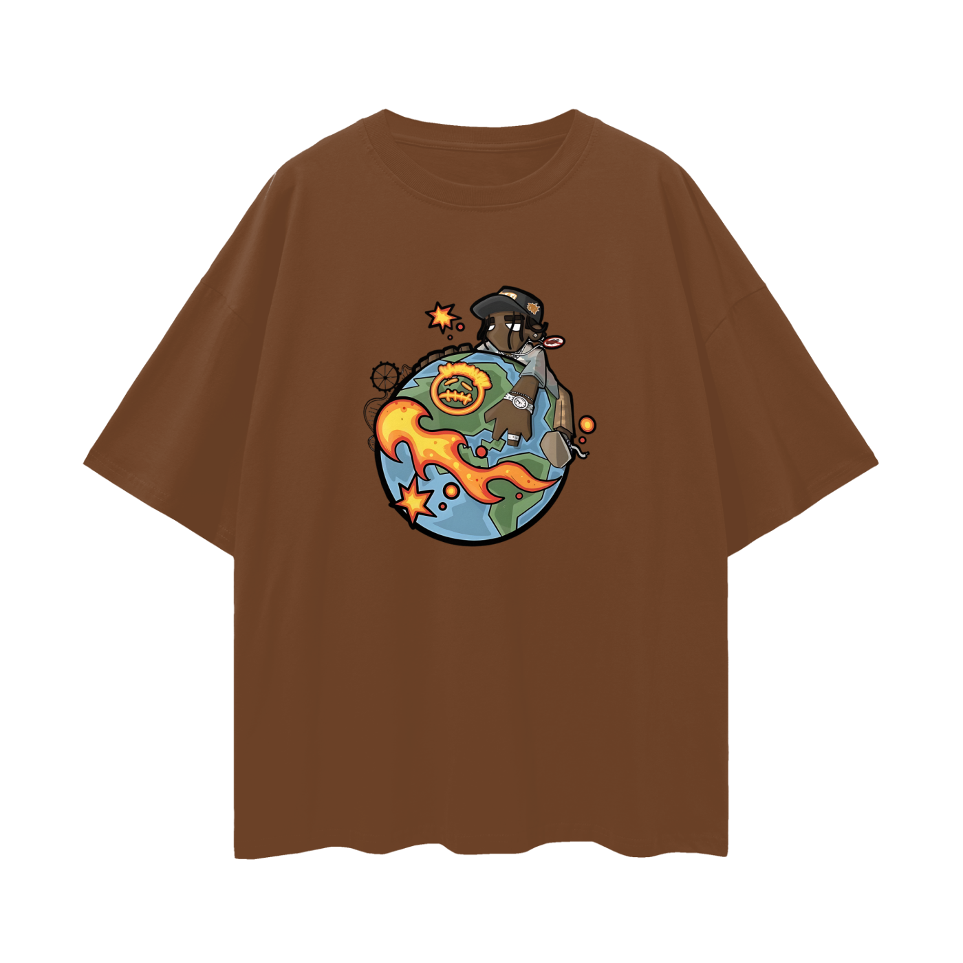 Travis Scott Cartoon World Like Graphic Oversized T Shirt