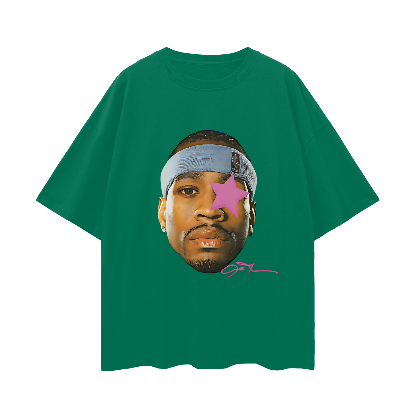 Vintage Like Allen Iverson Star Big Head Graphic Oversized T Shirt