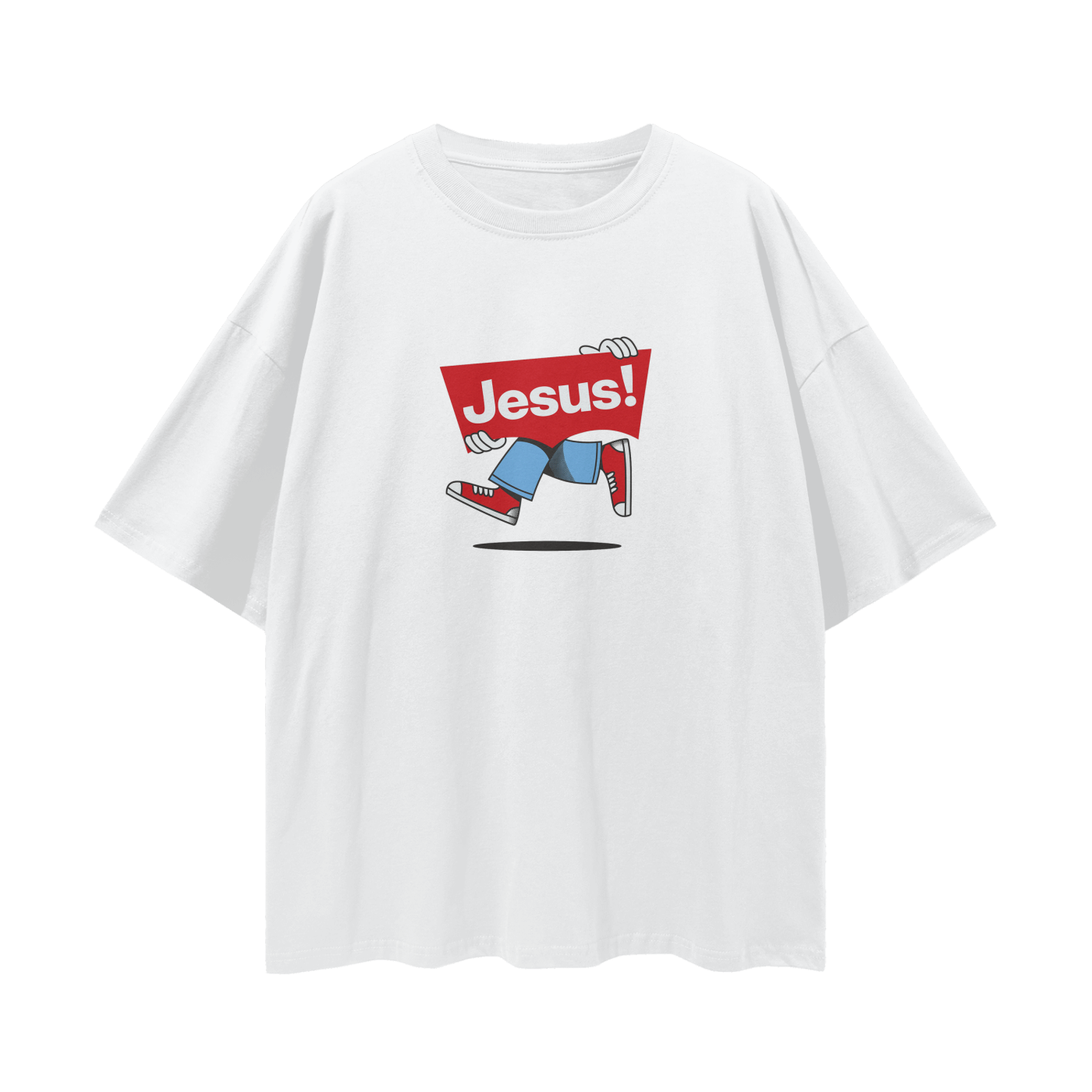 Religious Jesus Vintage Levi's Logo Like Graphic Oversized T Shirt