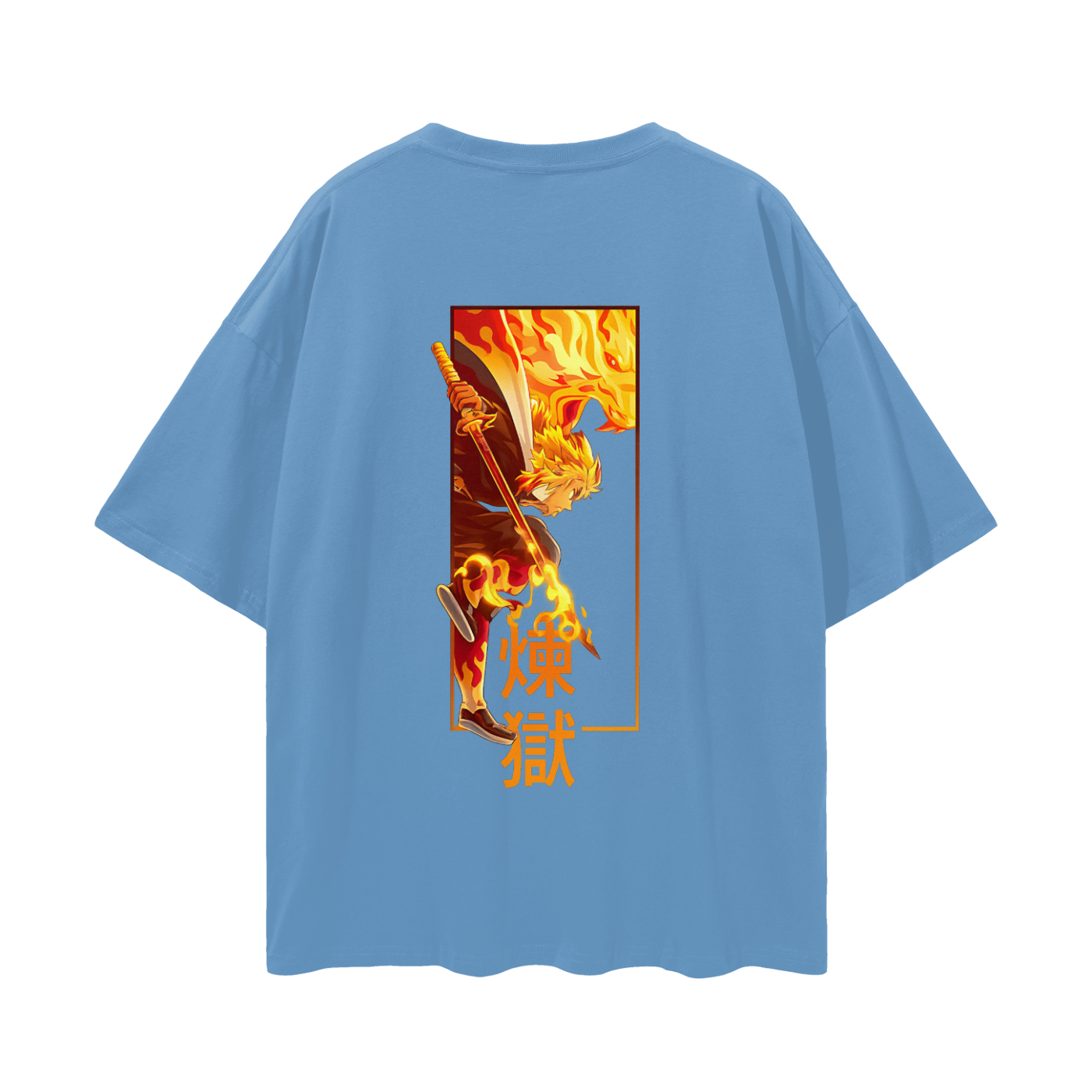Vintage/Y2K Demon Flamehashira Slayer Anime Oversized T Shirt