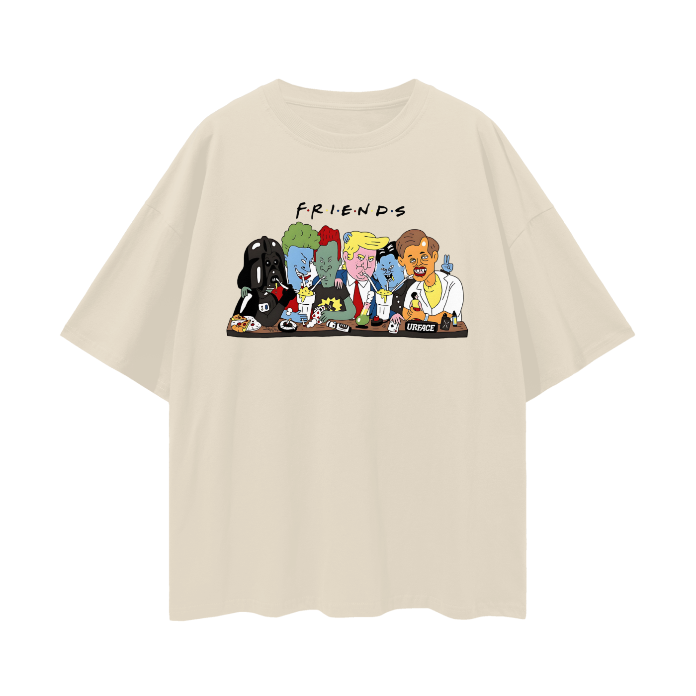 Funny Friends Beavis Butthead Darth Vader Trump Graphic Oversized T Shirt