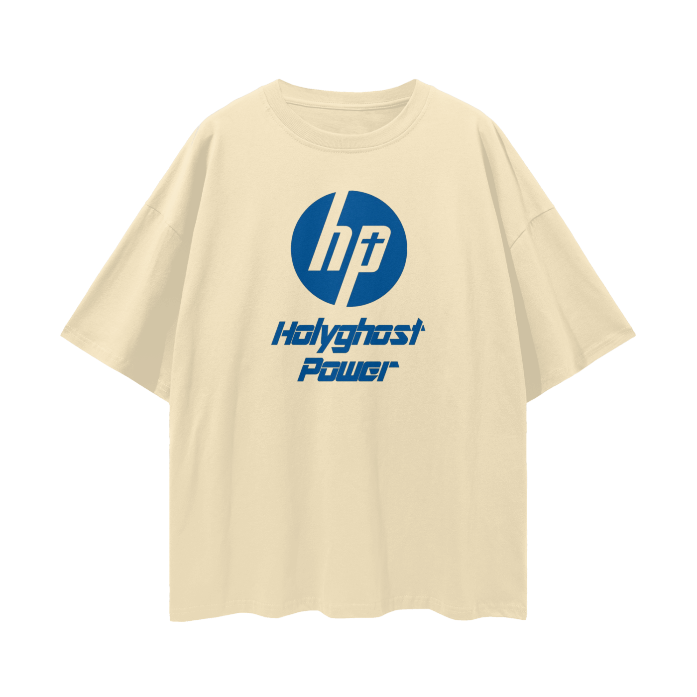 Religious Jesus Holy Power HP Logo Like Oversized T Shirt