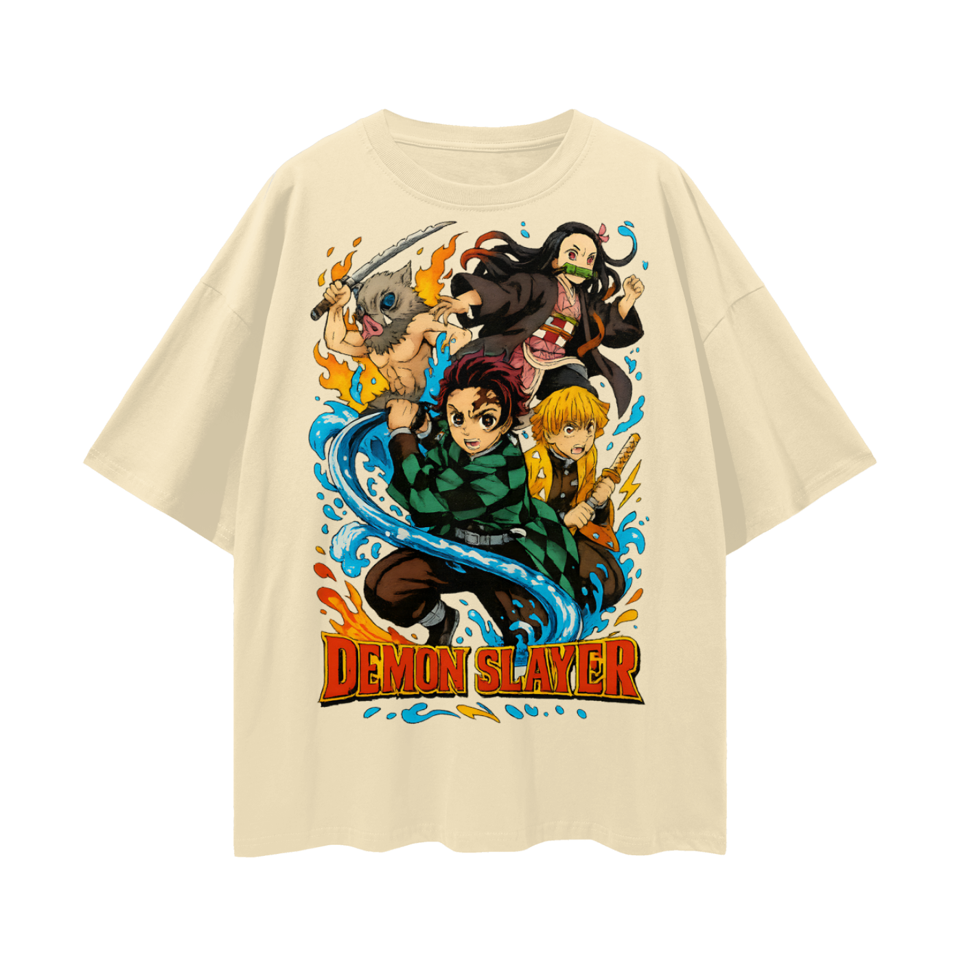 Vintage/Y2K Demon Slayer Anime All Characters Oversized T Shirt