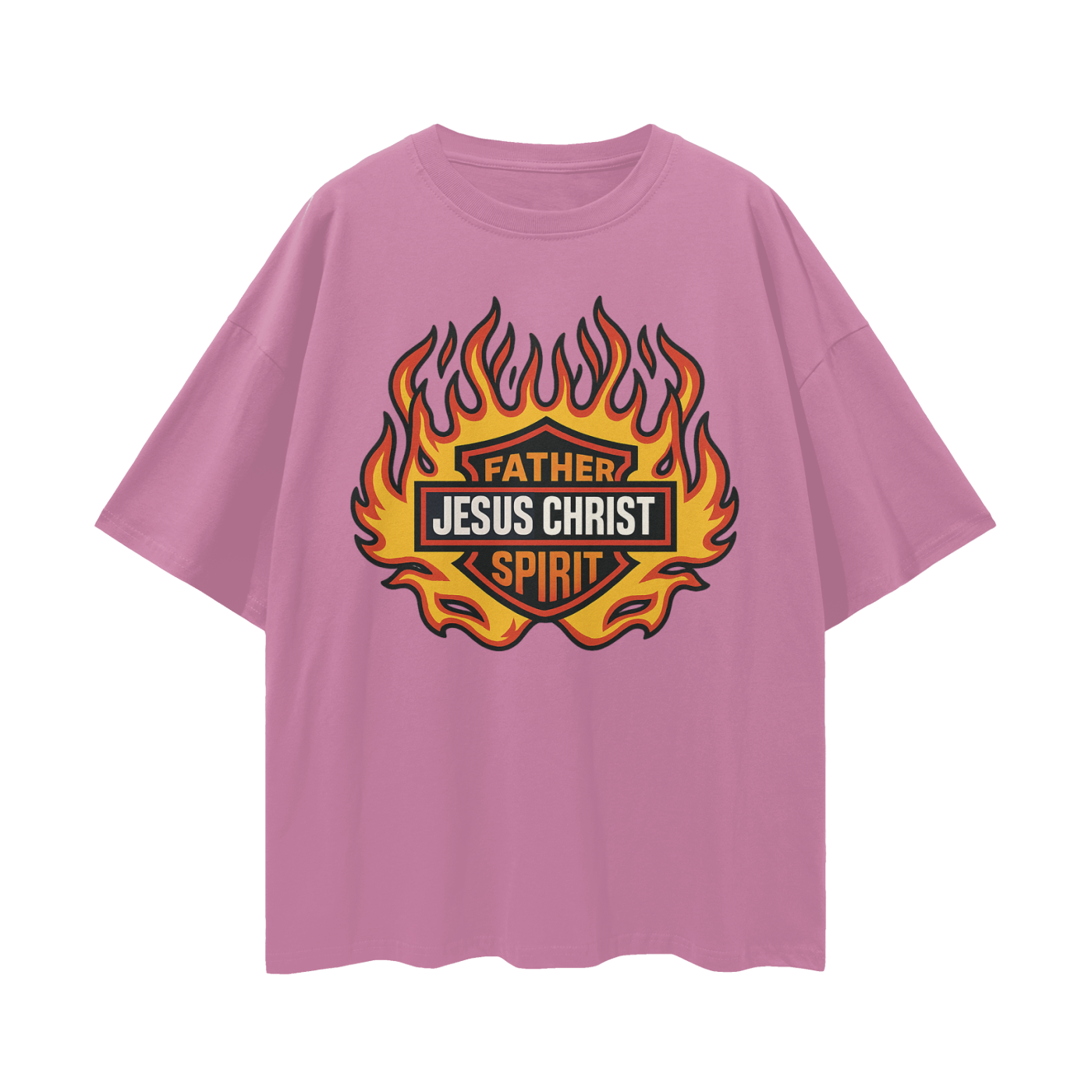 Religious Jesus Harley Davidson Y2K Vintage Like Graphic Oversized T Shirt