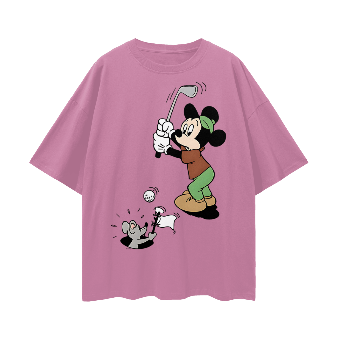 Mickey Mouse Golfing Vintage Like Graphic Oversized T Shirt